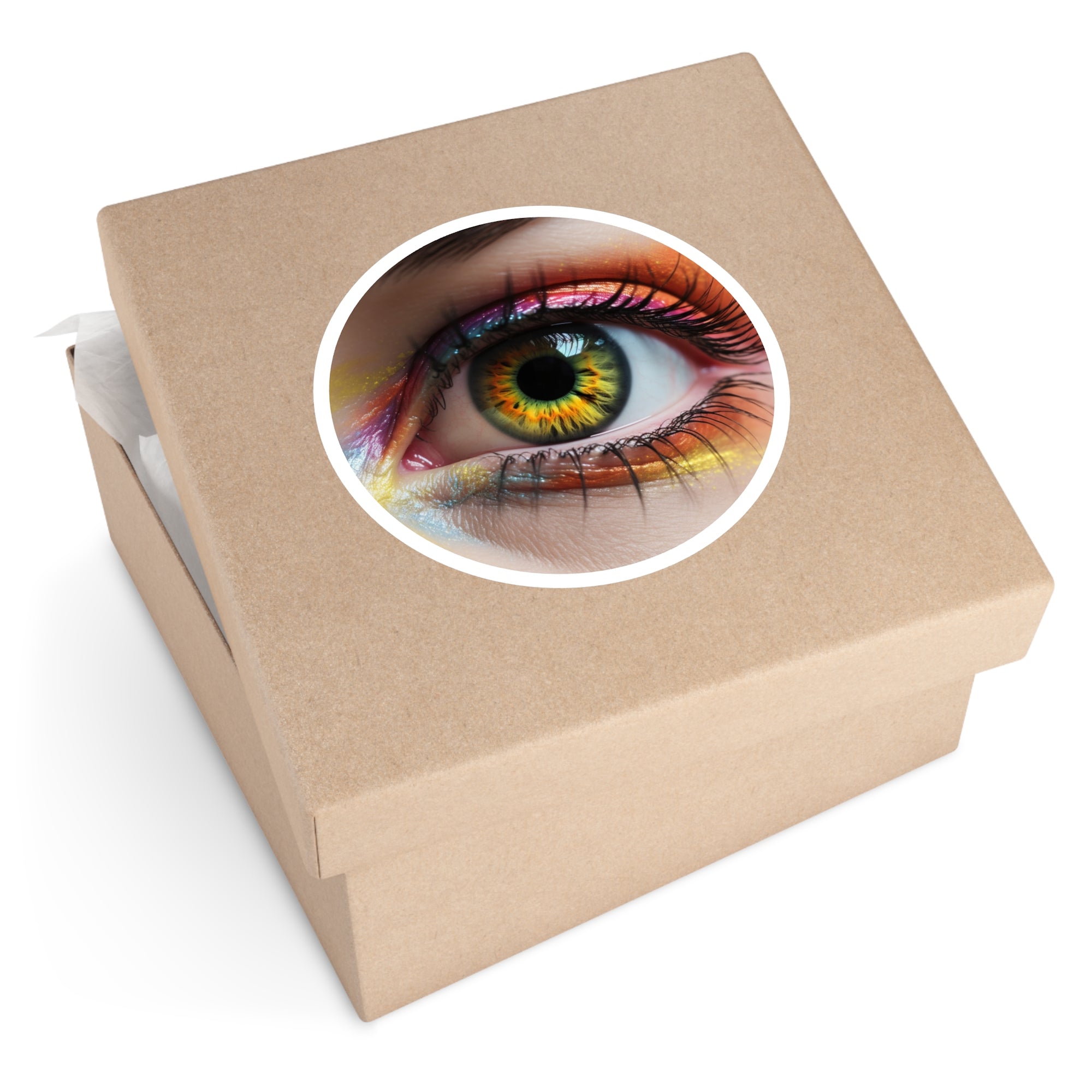 Multi-Color Eye Sticker, Fantasy Makeup Design, Bright Artistic Detail