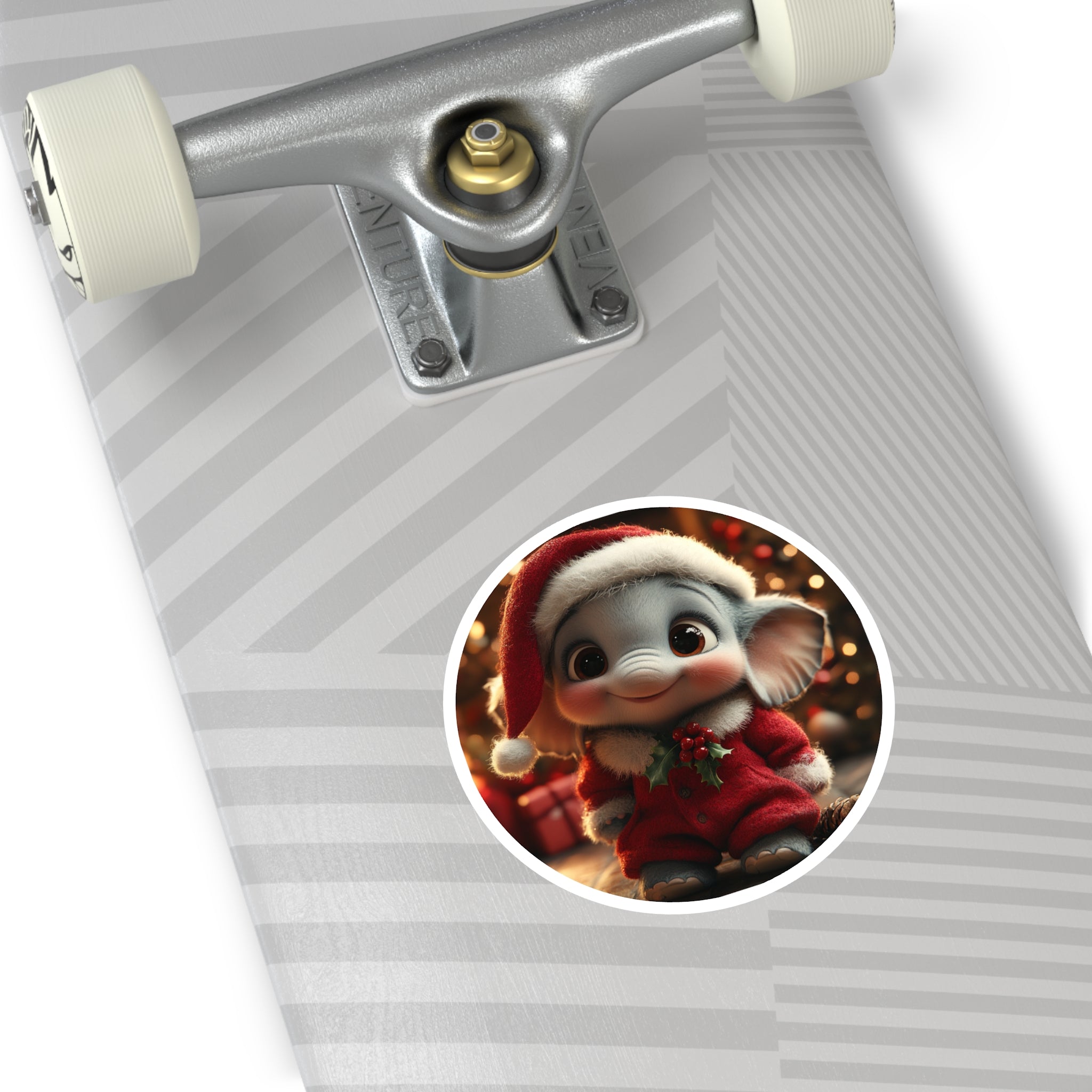 Christmas Elephant Sticker, Cute Baby Design, Holiday Art, Festive Gift