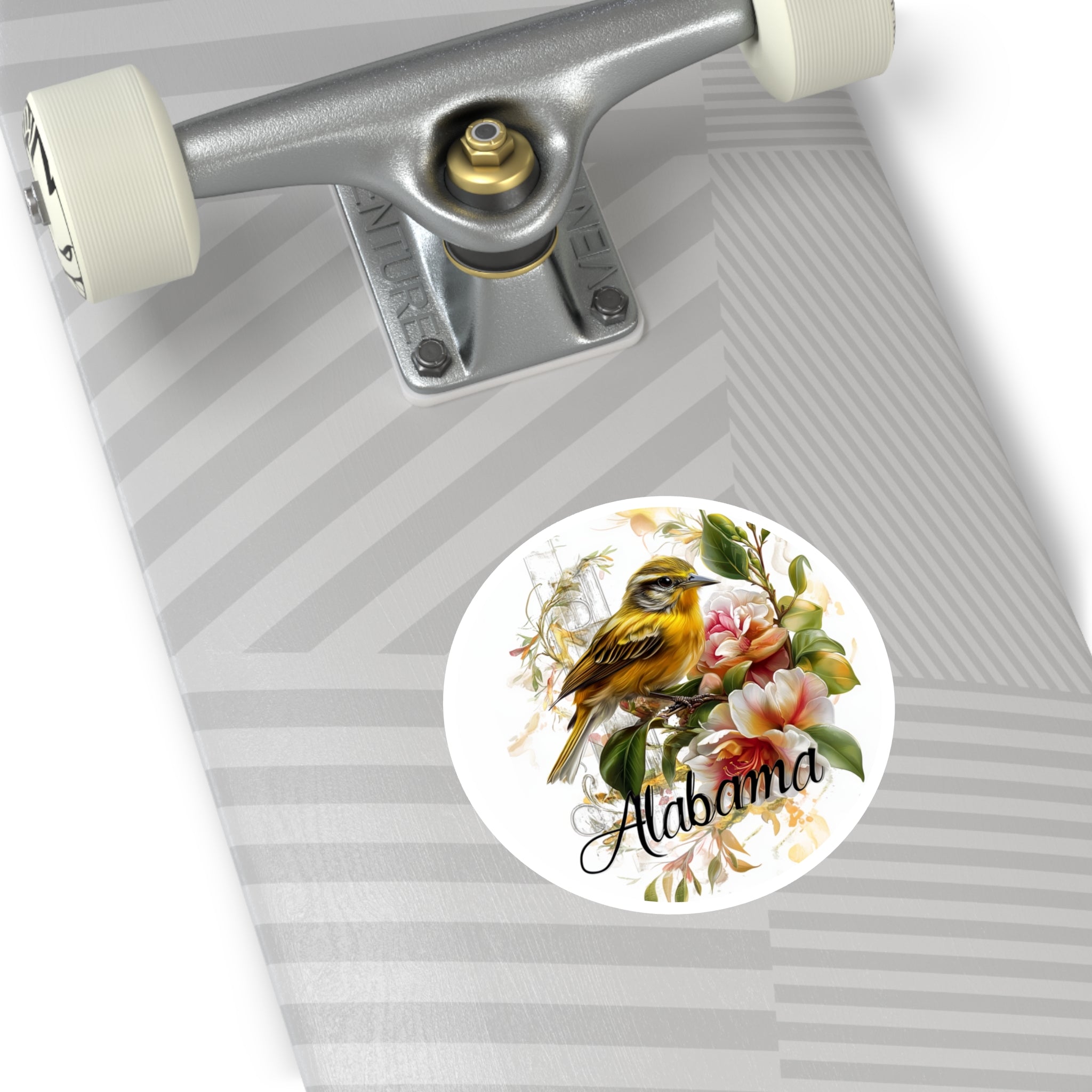 Alabama Bird & Flower, State Design Sticker, Nature Art, Floral Gift