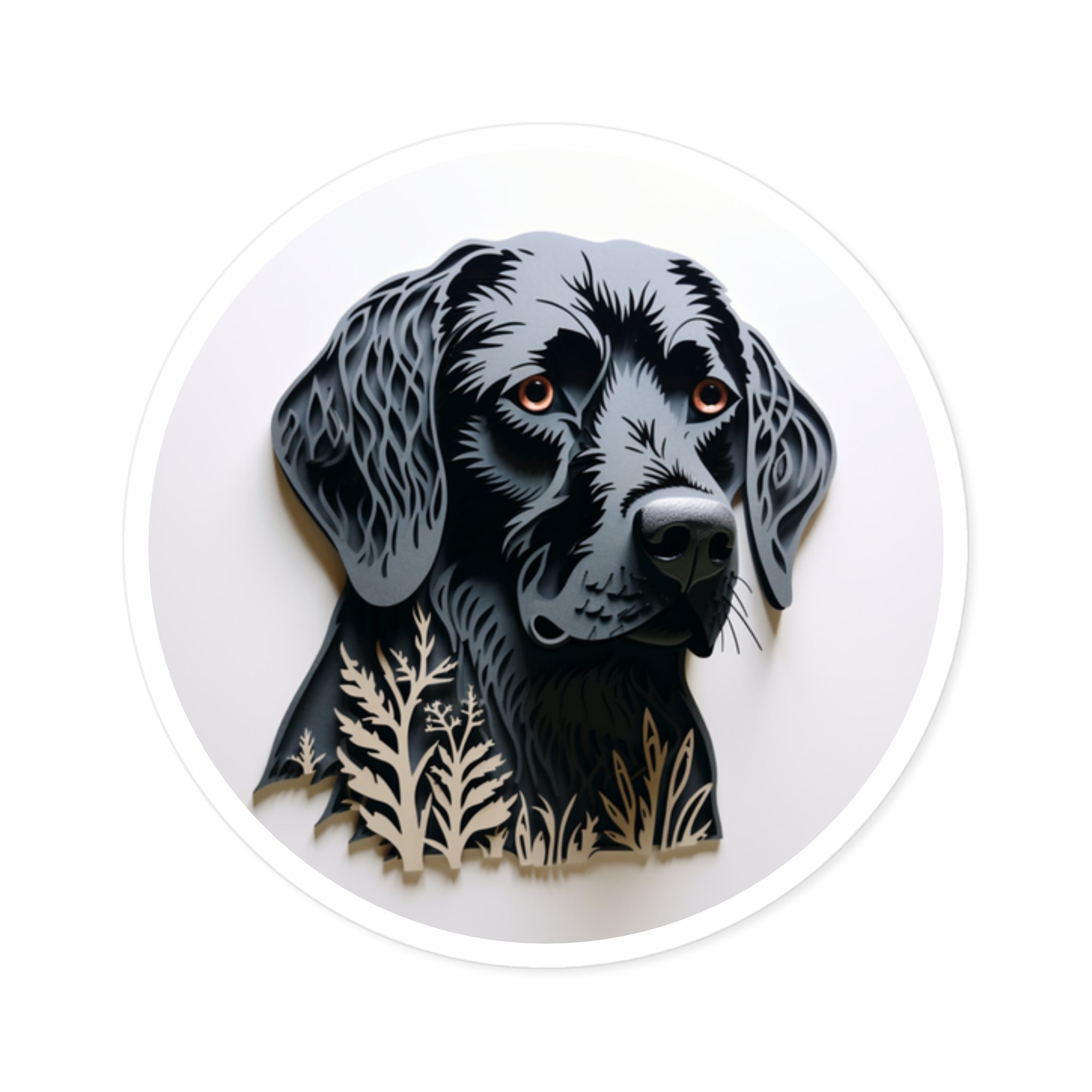 Labrador Papercut Sticker, Artistic Dog Design, Layered Style, Elegant Gift