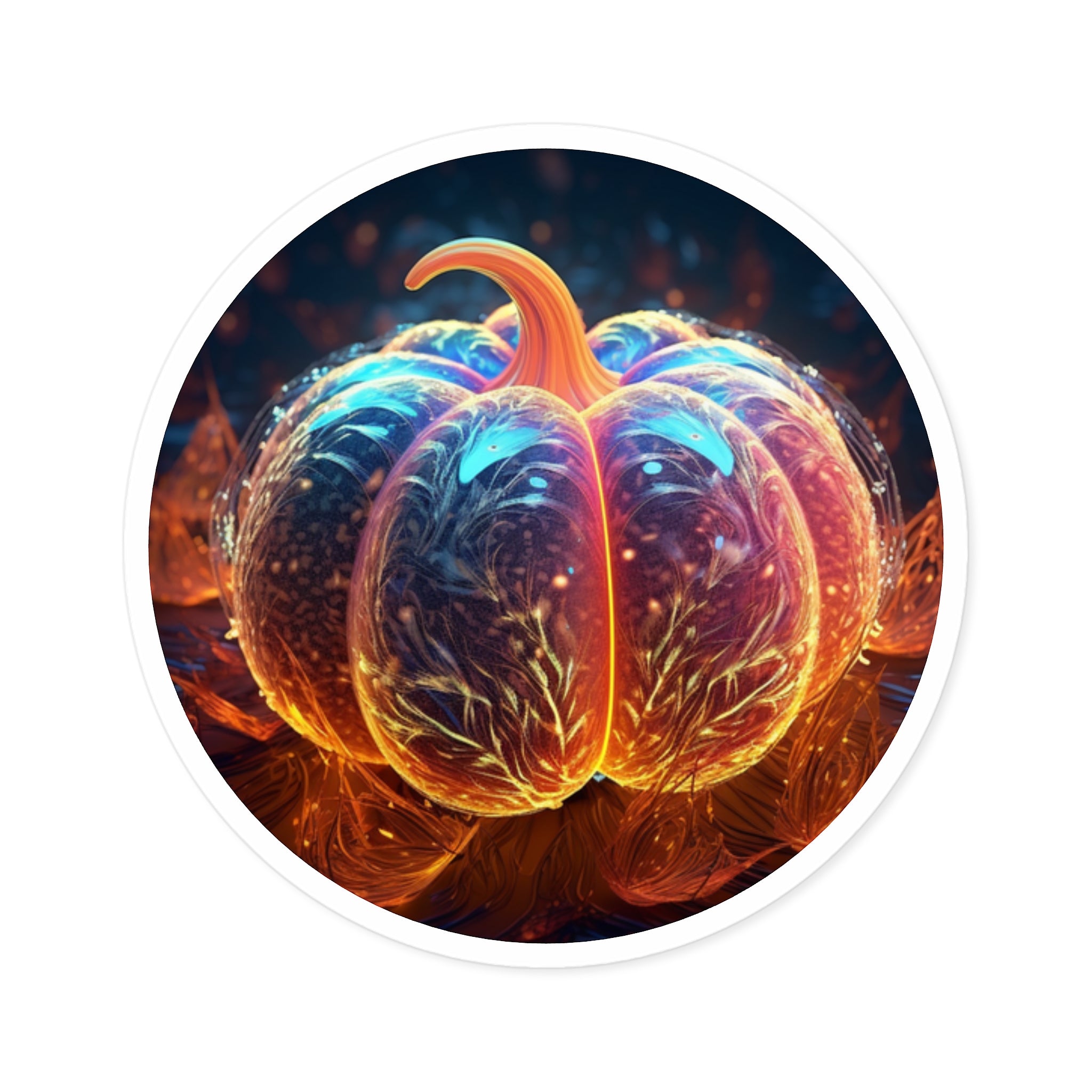 Autumn Pumpkin Glow, Seasonal Art Sticker, Fall Decor, Cozy Theme