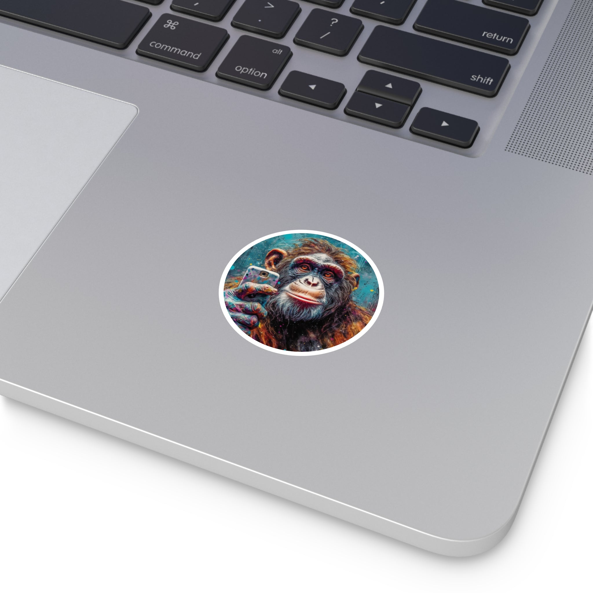 Selfie Monkey Sticker, Funny Animal Art, Street Style, Colorful Design