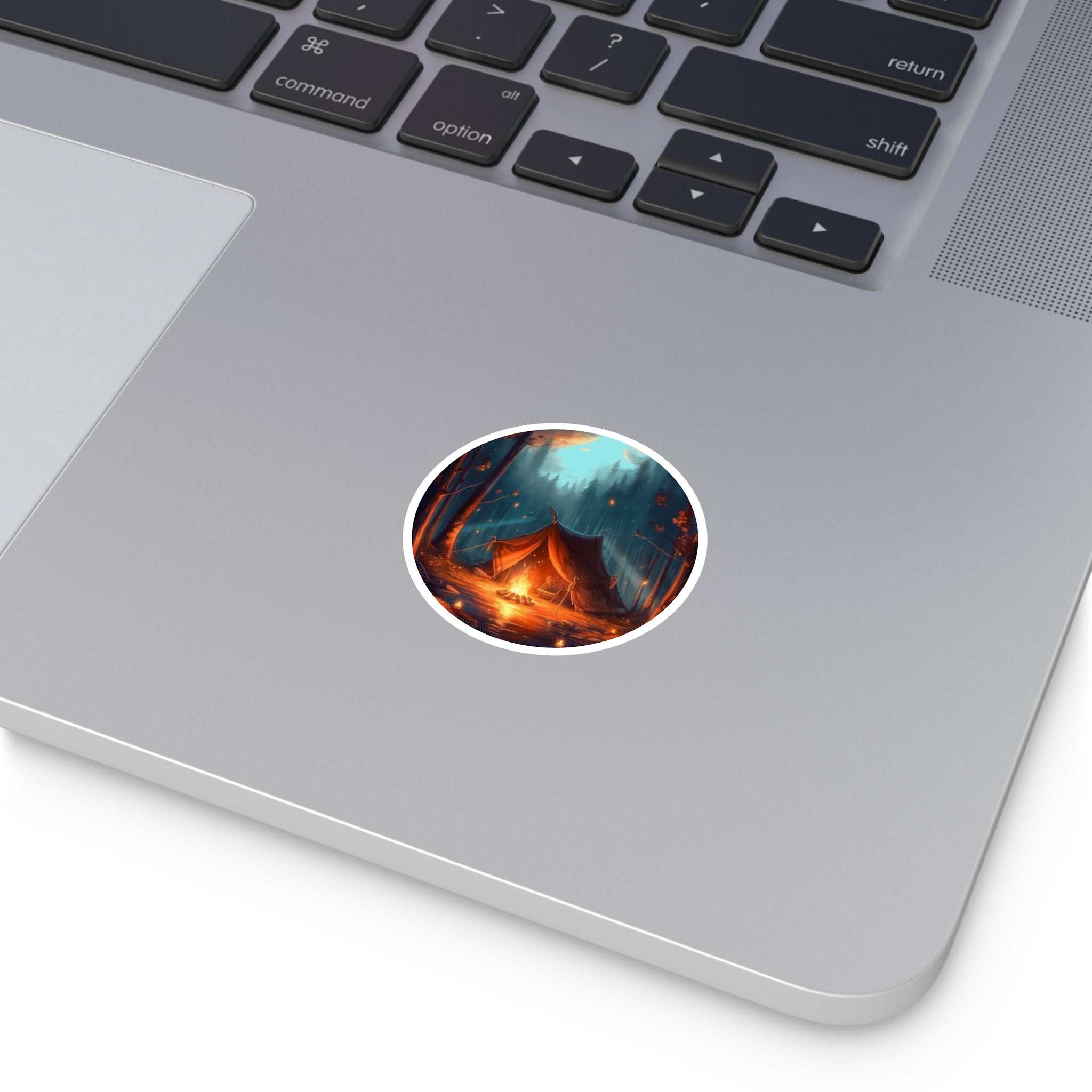 Camping Tent, Cozy Forest Sticker, Outdoor Lovers, Relaxing Scene