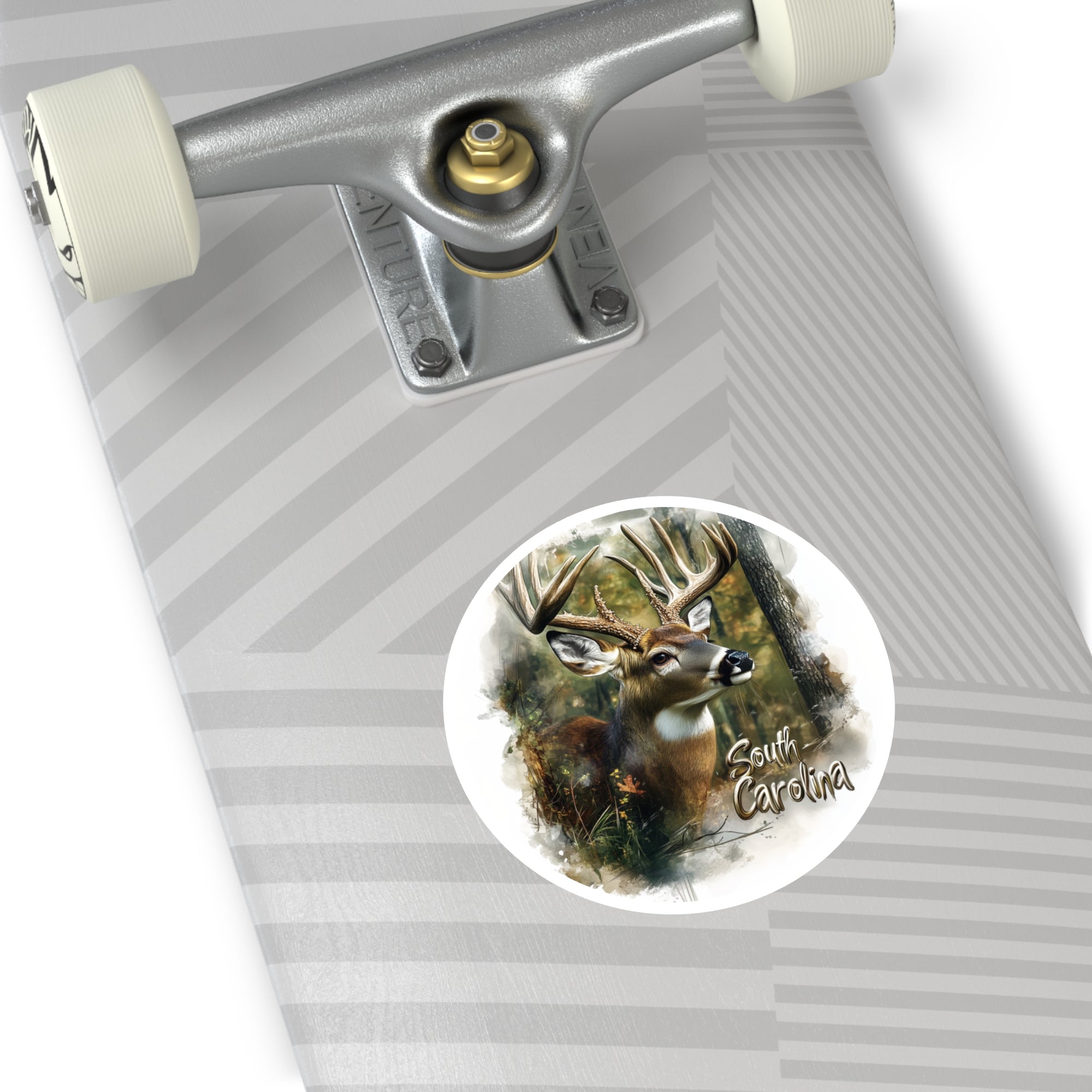 South Carolina Deer Sticker, State Wildlife Design, Woodland Nature Art, Rustic Outdoors