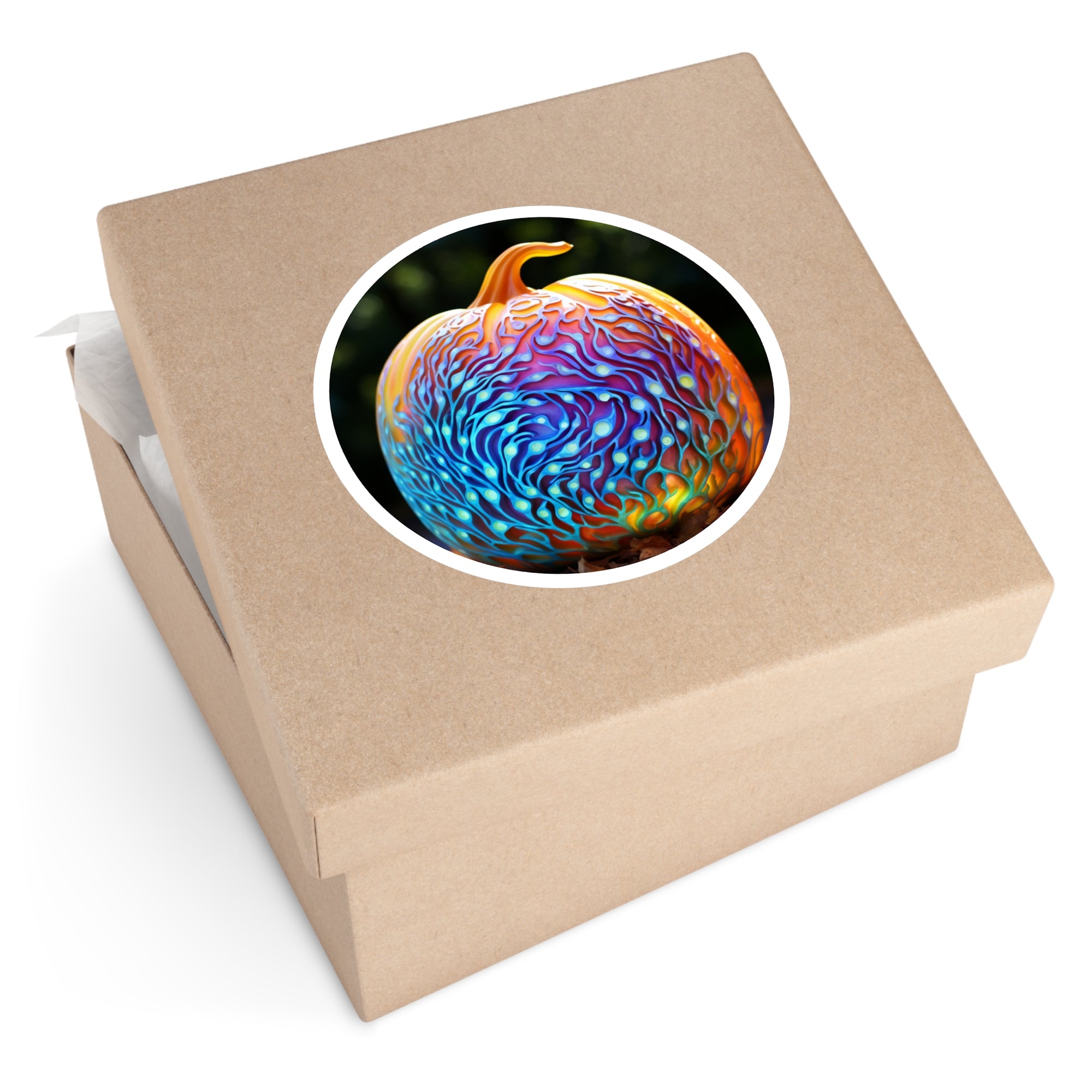 Prismatic Pumpkin, Color Art Sticker, Seasonal Decor, Unique Gift
