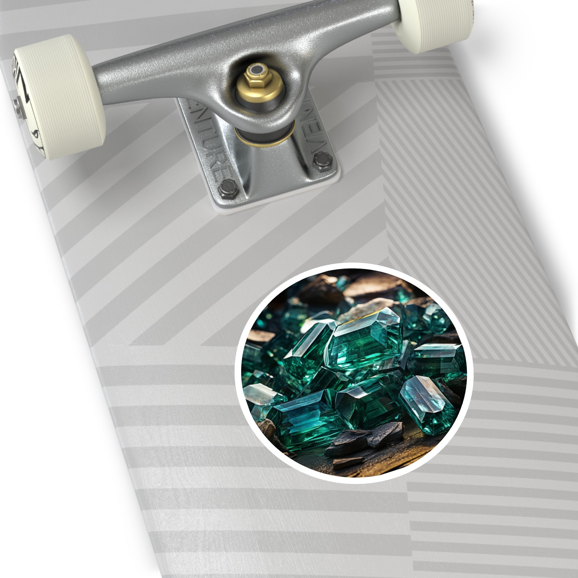 Emerald Crystal Pile, Gemstone Sticker, Nature Minerals, Green Decor