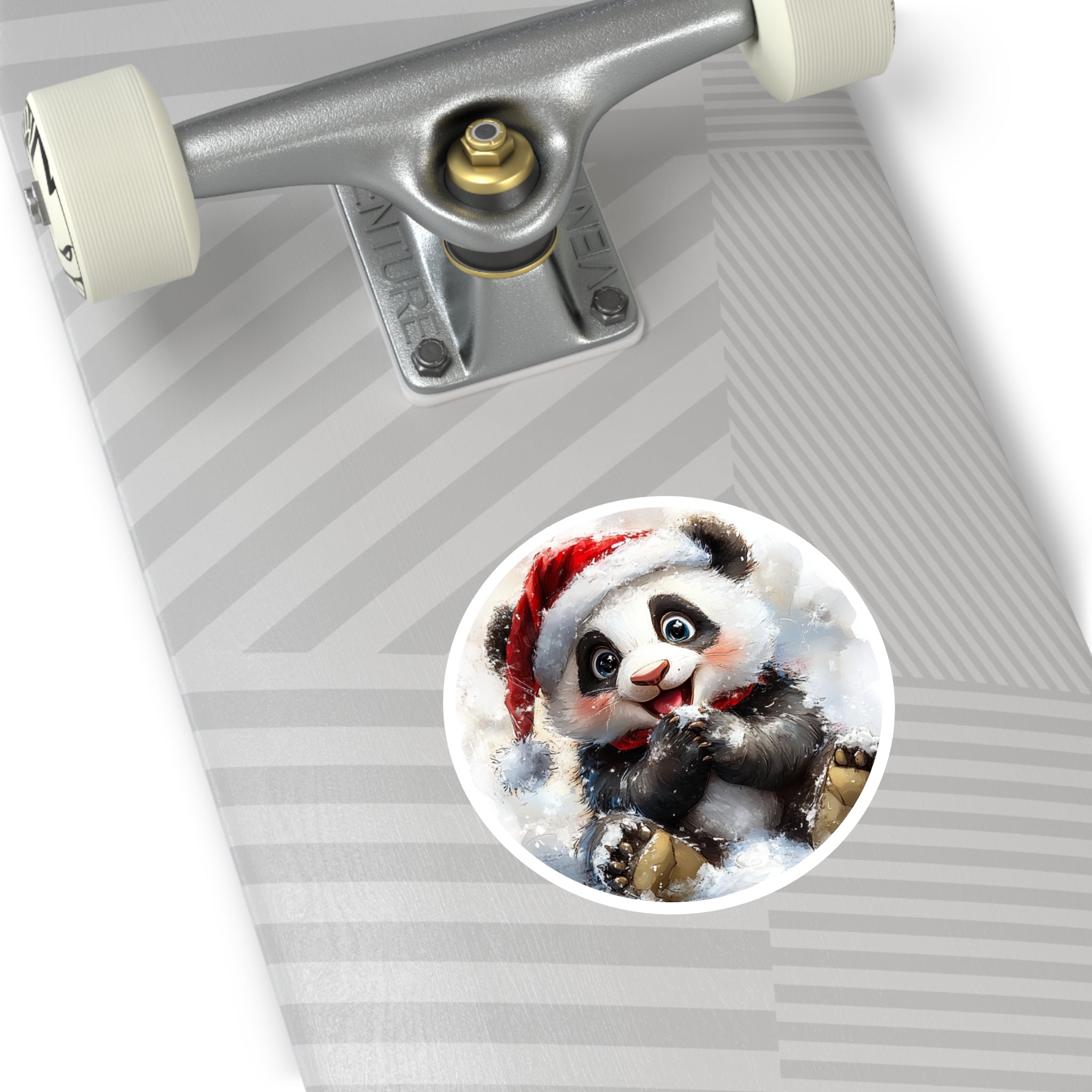 Festive Panda Sticker, Cute Christmas Design, Winter Animal Art, Holiday Gift