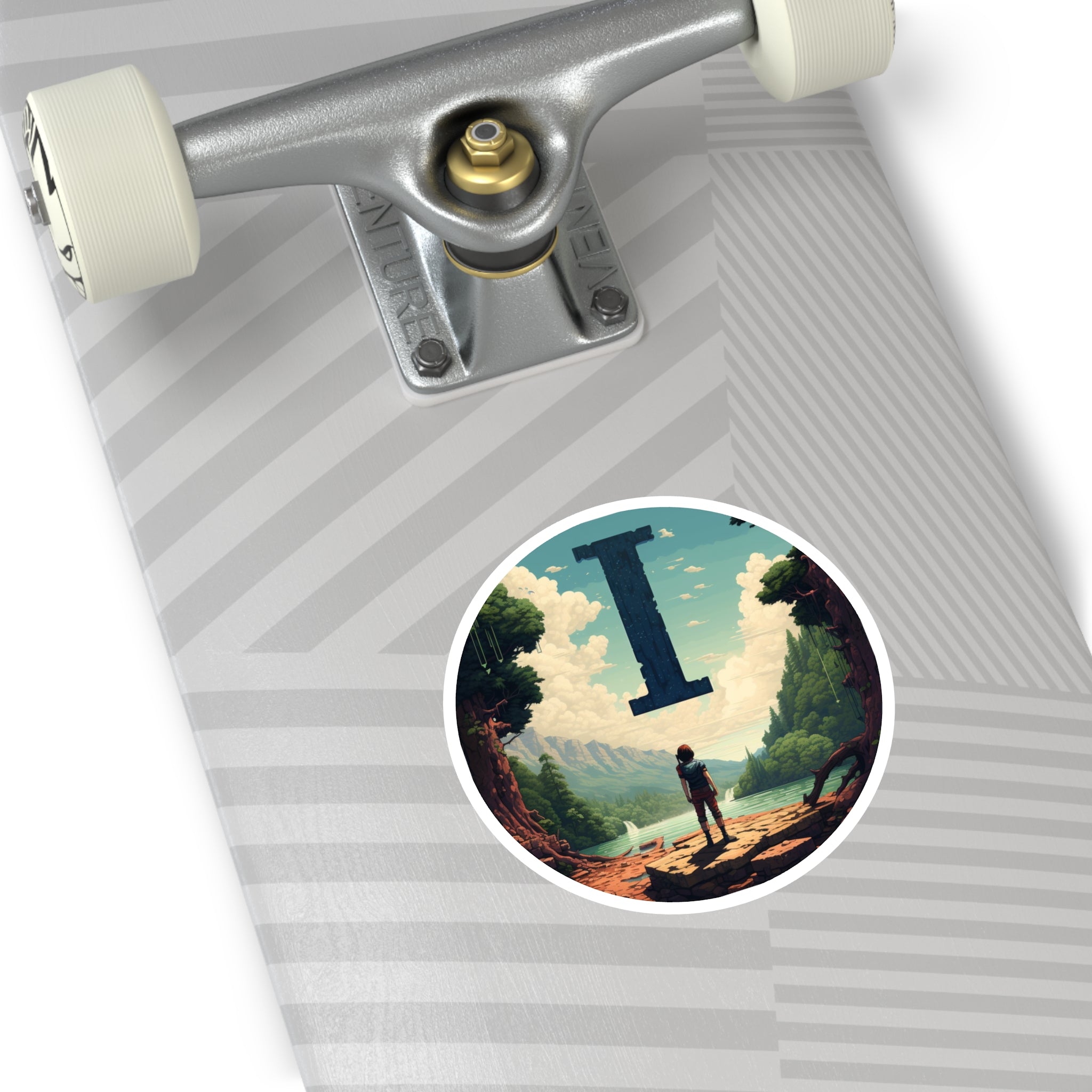 Letter I 8-Bit Design, Retro Pixel Art Sticker, Gamer Aesthetic