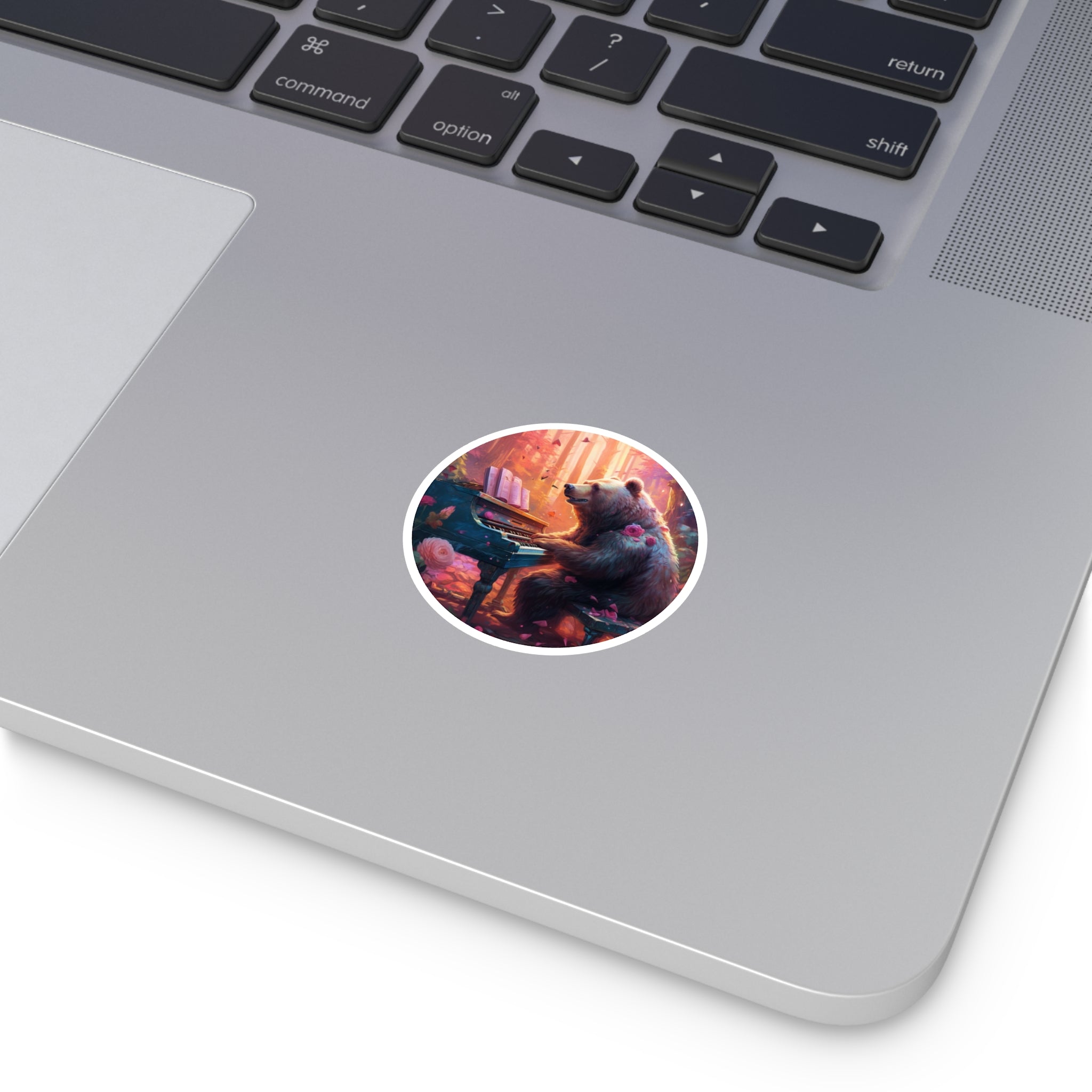 Bear Playing Piano, Whimsical Animal Sticker, Music Lover Gift, Artistic Design