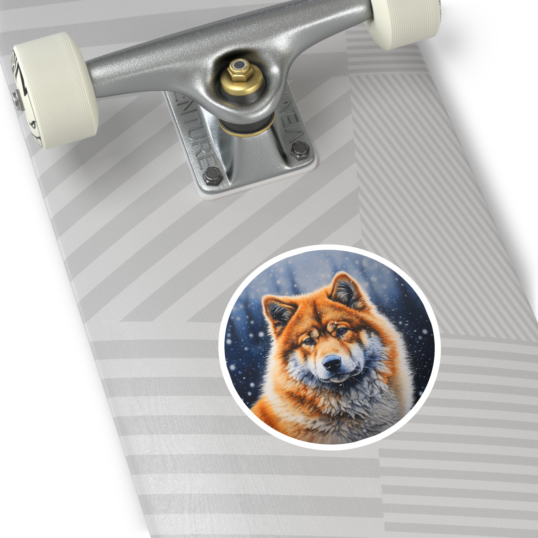 Akita, Pointillism Sticker, Laptop Decal, Gift for Dog Lovers