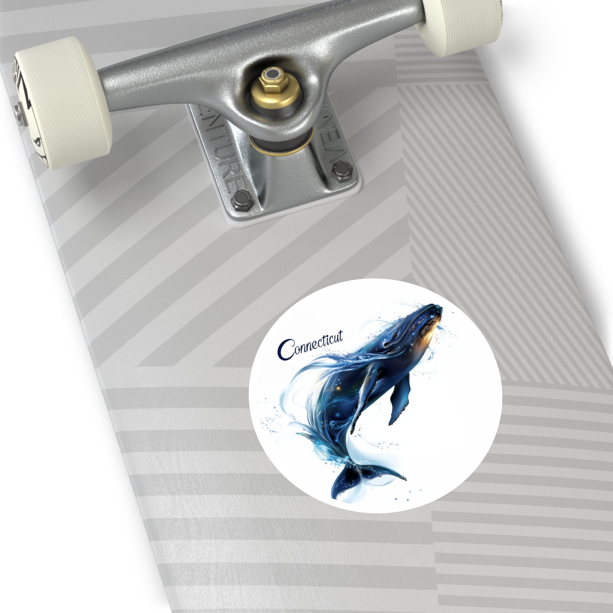 Connecticut Whale Sticker, State Marine Animal Design, Elegant Ocean Art