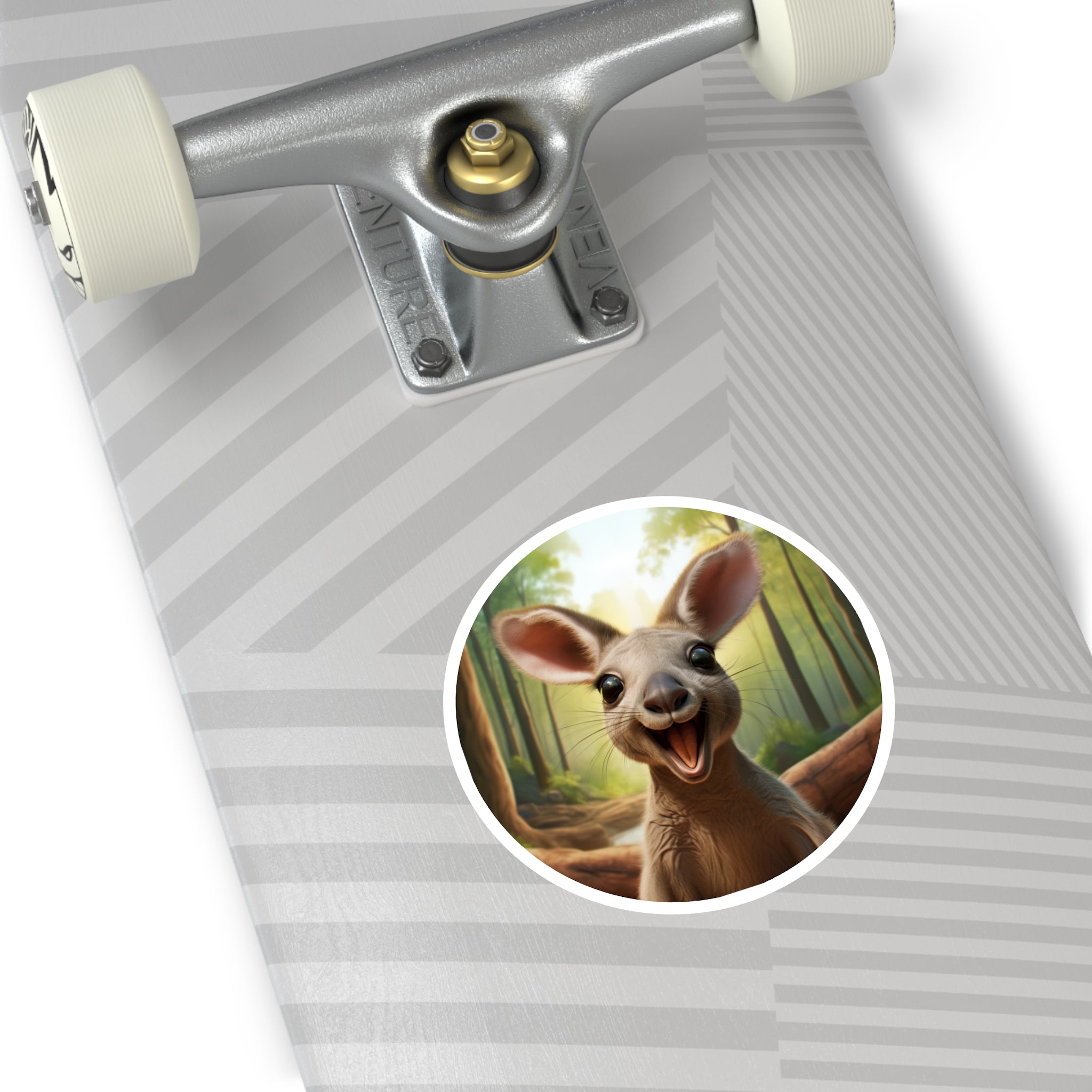 Happy Kangaroo Sticker, Cute Animal Art, Joyful Wildlife Design, Fun Gift