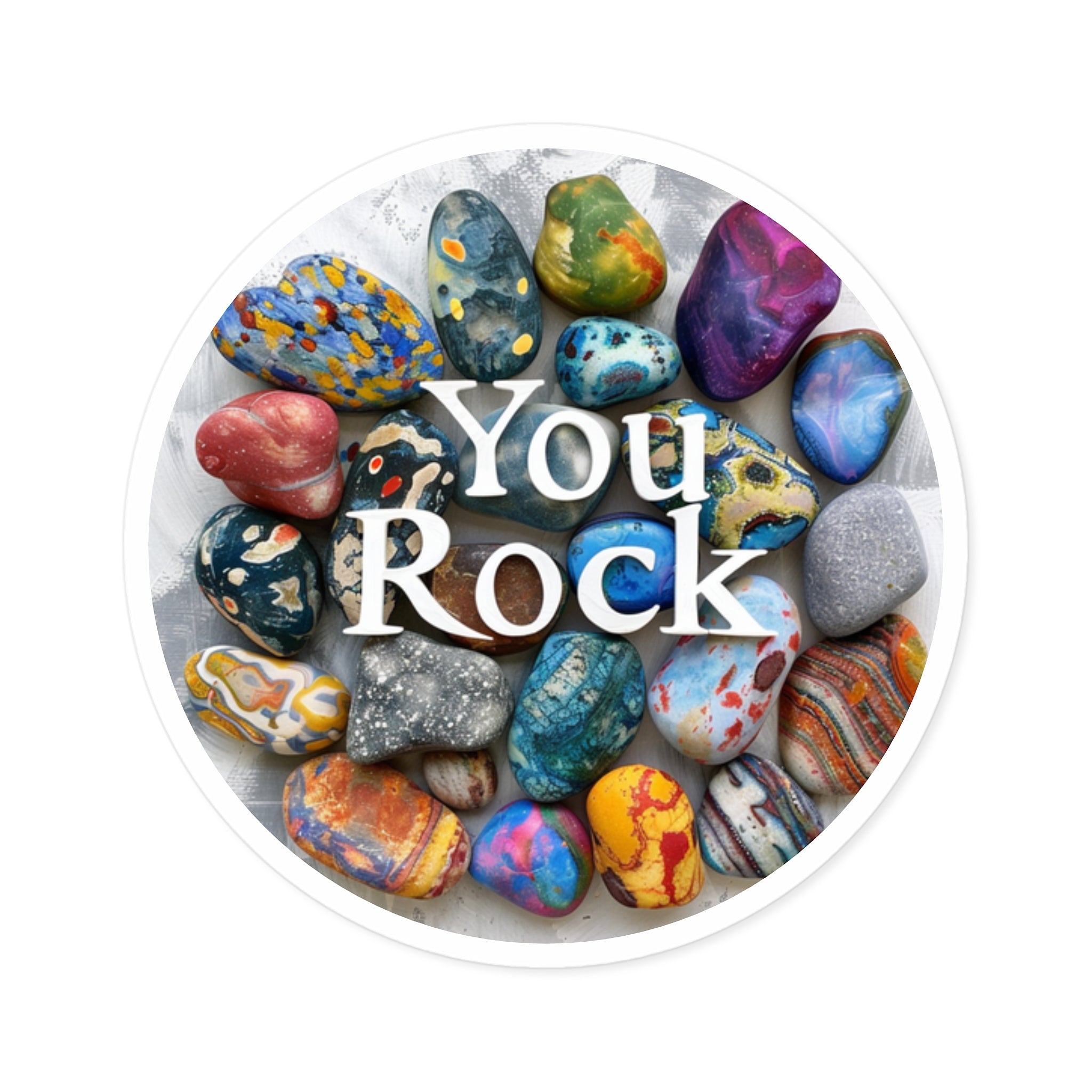 You Rock Sticker, Colorful Gemstone Art, Positivity Design, Fun Gift