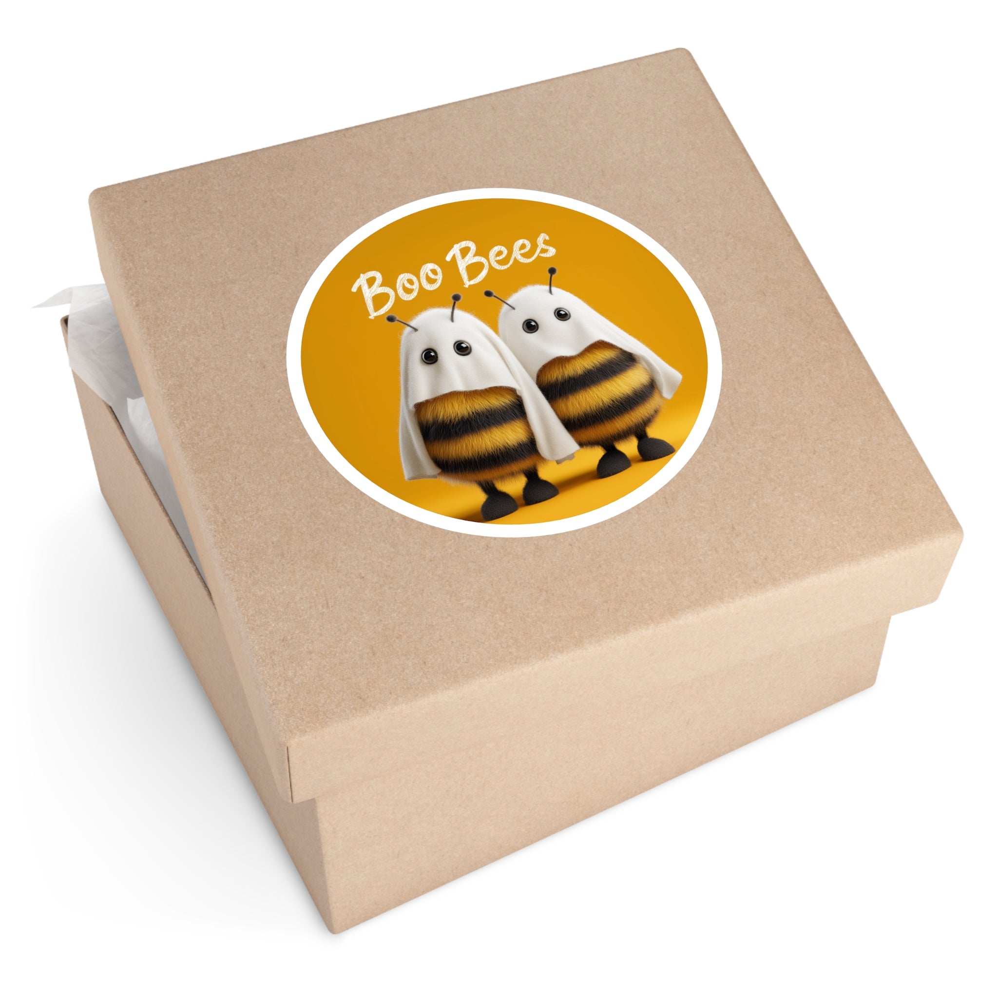 Boo Bees Sticker, Funny Halloween Design, Cute Bee Art, Playful Gift