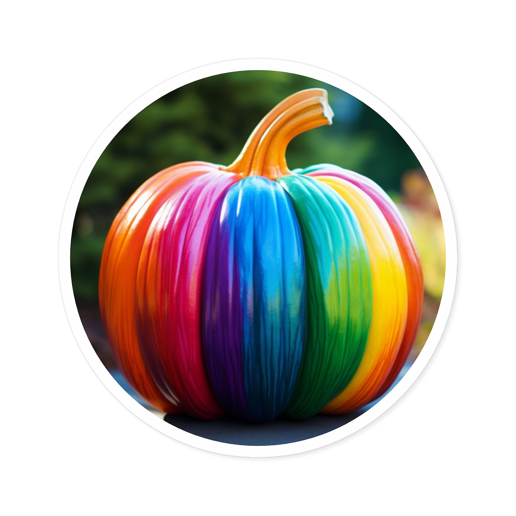 Rainbow Pumpkin Sticker, Pride Halloween Design, Colorful Fall Decor