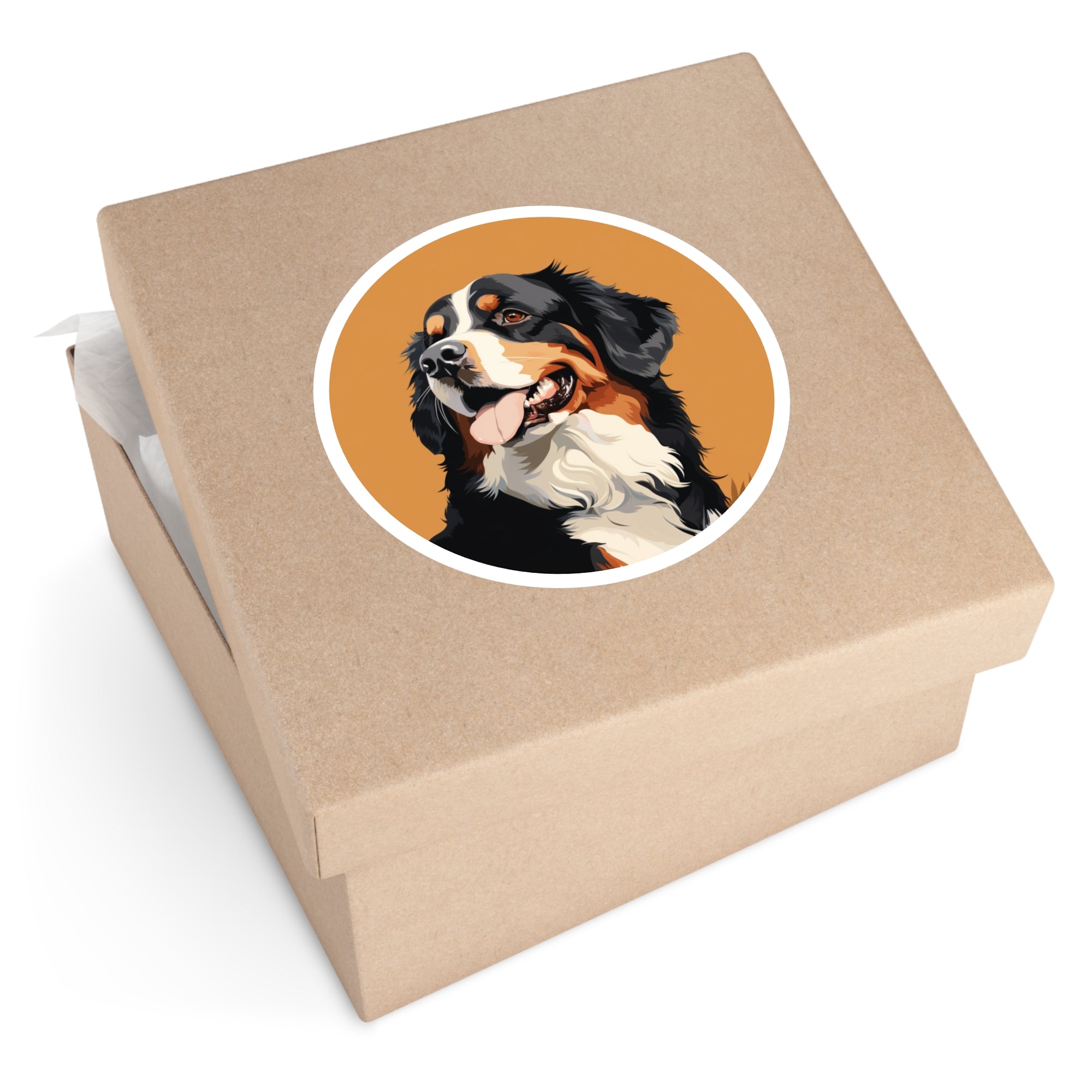 Bernese Mountain Dog, Flat Design Sticker, Laptop Decal, Gift for Dog Lovers