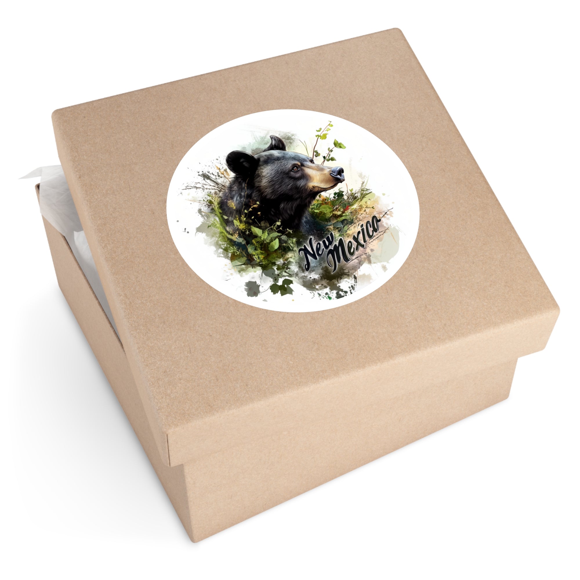 New Mexico Black Bear, Nature Brush Art Sticker, State Wildlife, Mountain Design