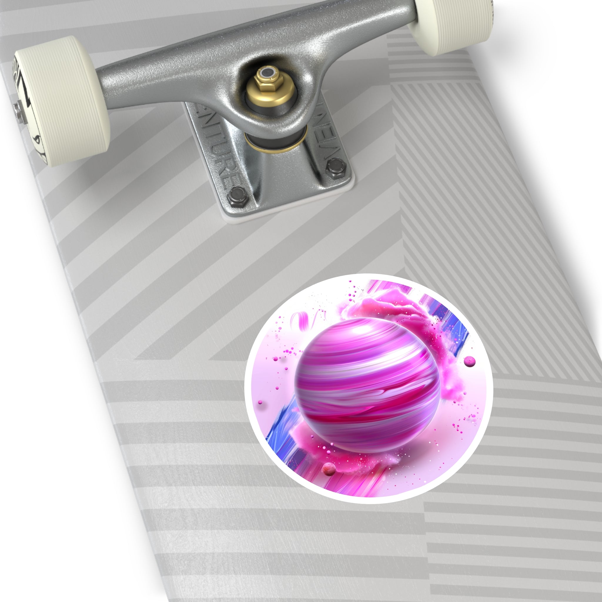 Pink Cosmic Planet Sticker, Vibrant Space Art, Aesthetic Decor, Galaxy Gift