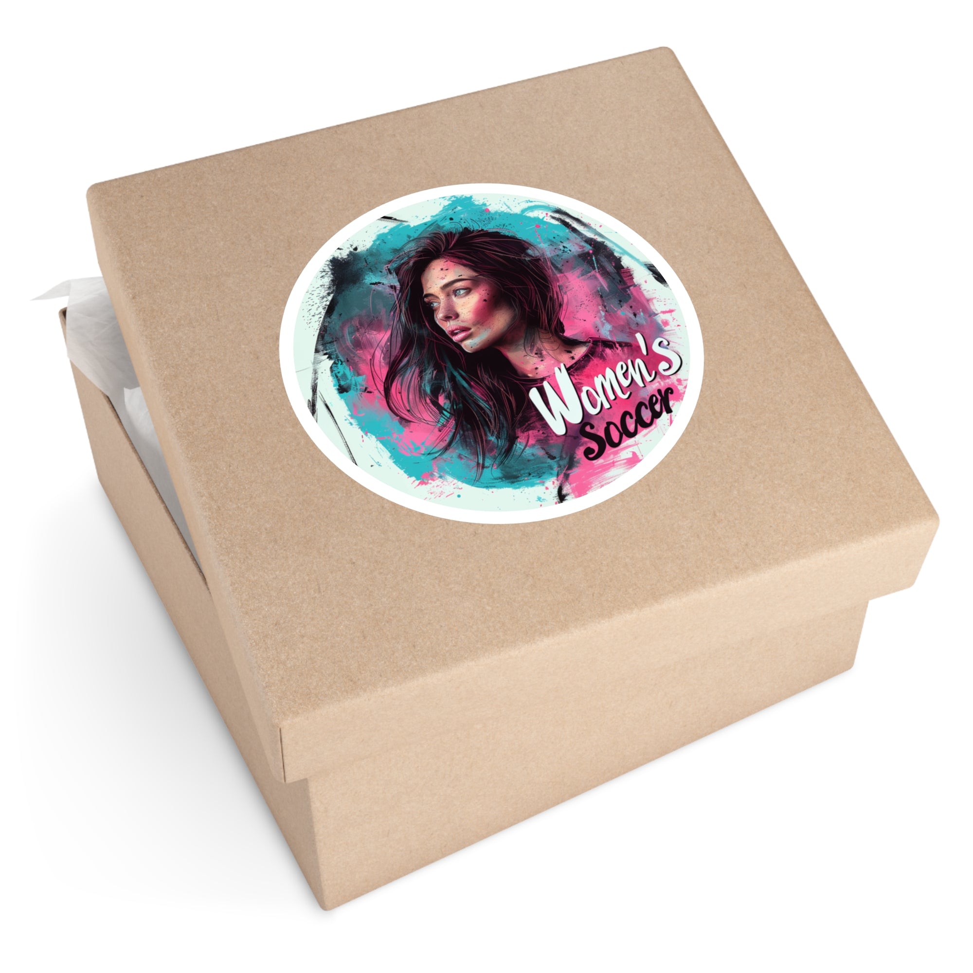 Women’s Soccer Sticker, Portrait Art Design, Empowering Sports Gift