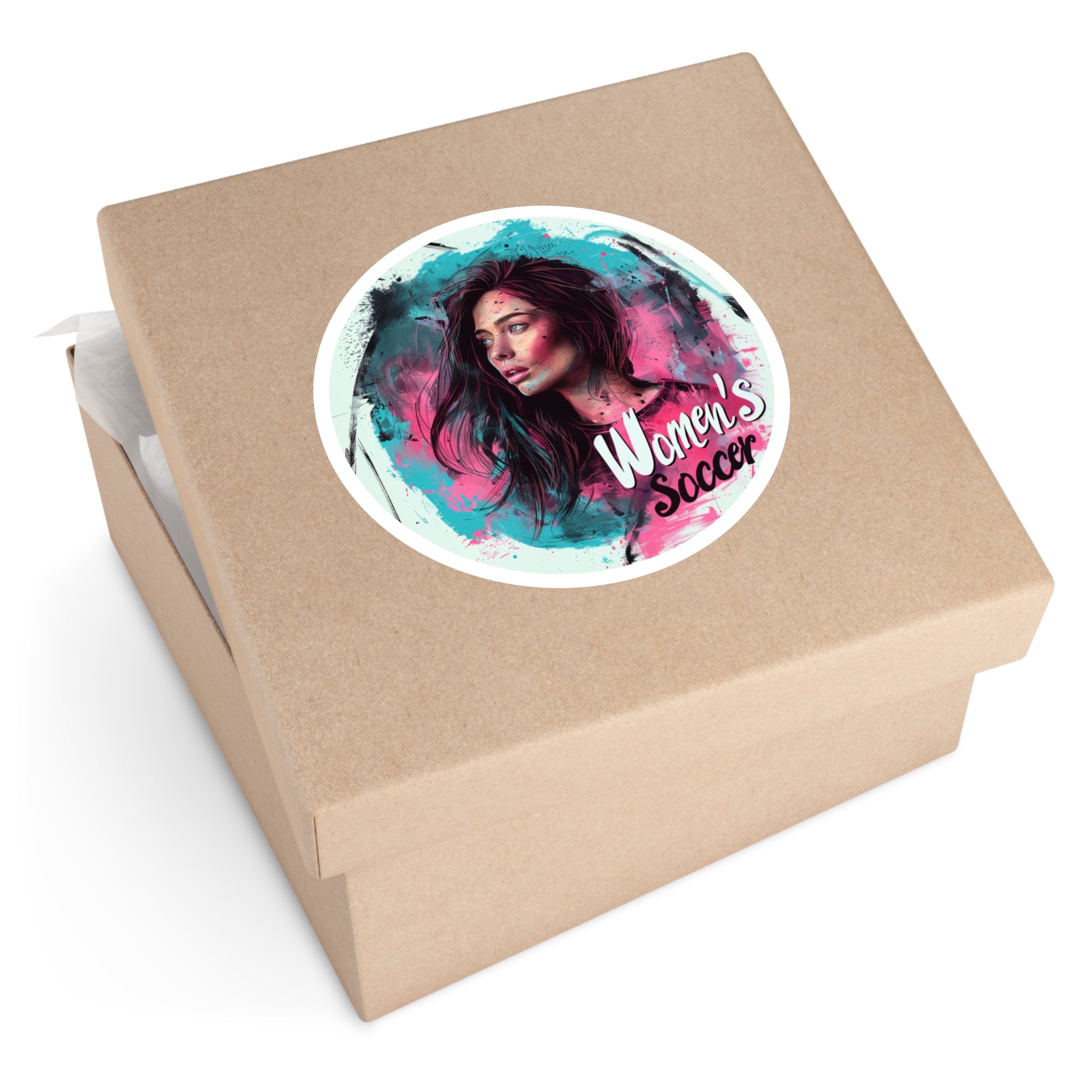 Women’s Soccer Sticker, Portrait Art Design, Empowering Sports Gift