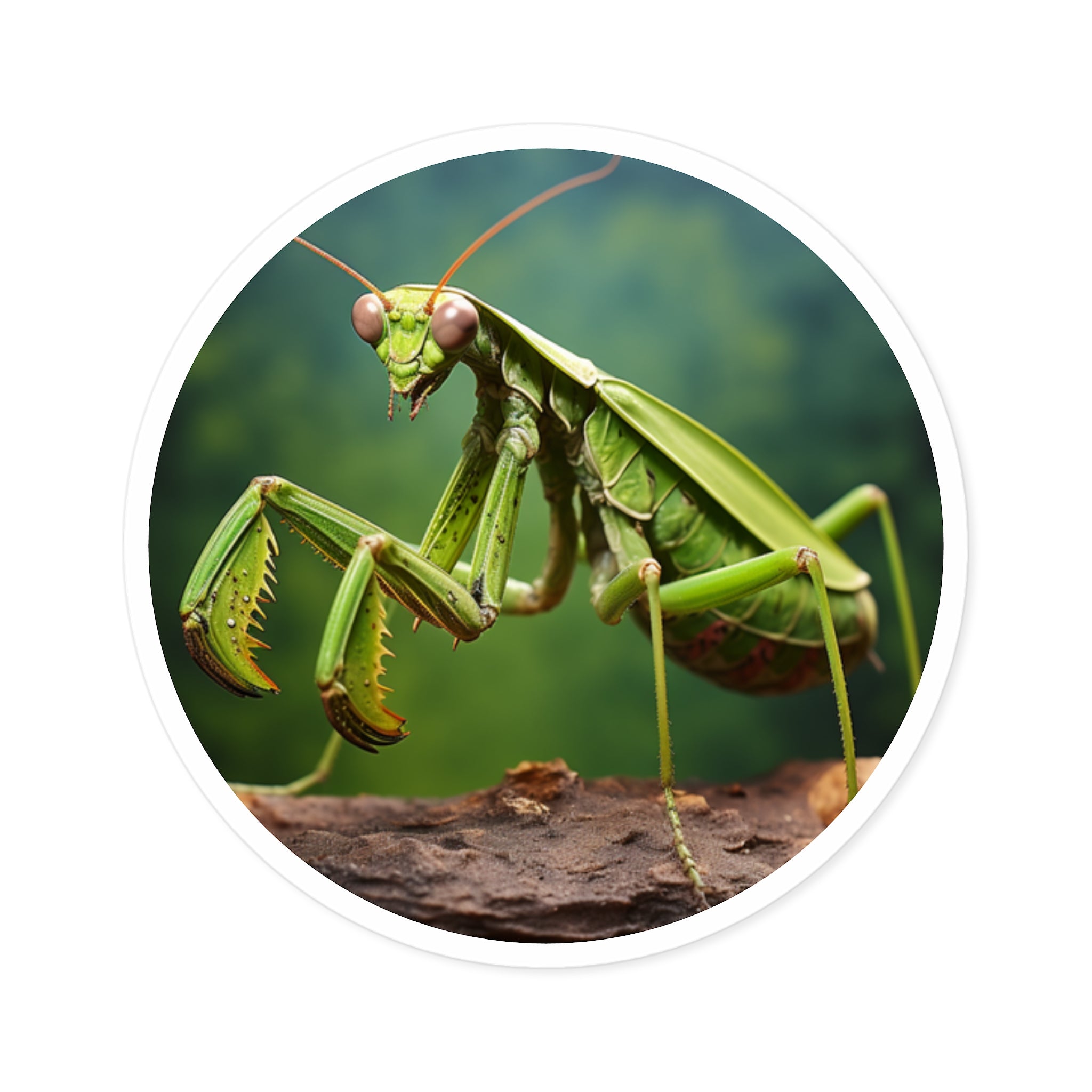 Praying Mantis Sticker, Insect Art, Nature Close-Up Design