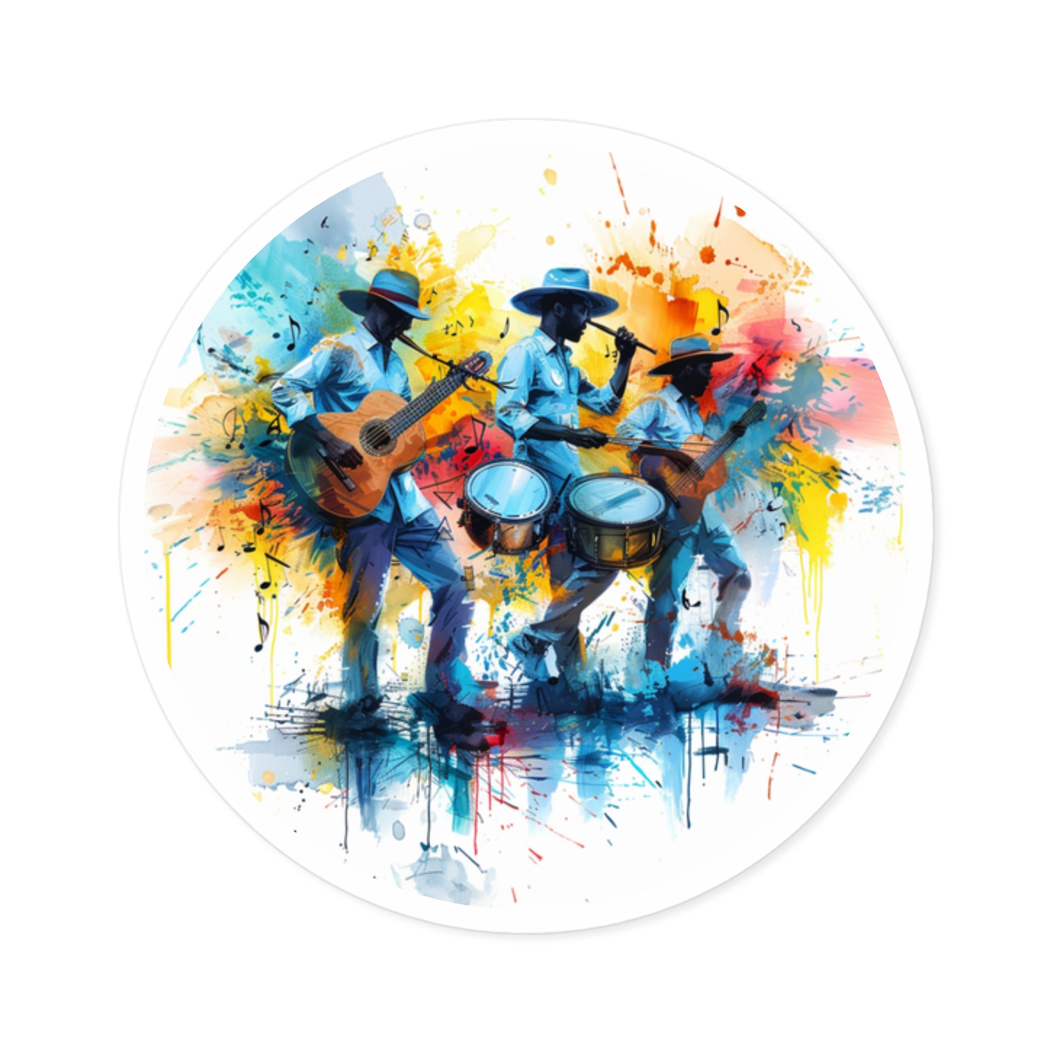Musicians Splash Sticker, Colorful Music Art, Artistic Band Design, Vibrant Gift