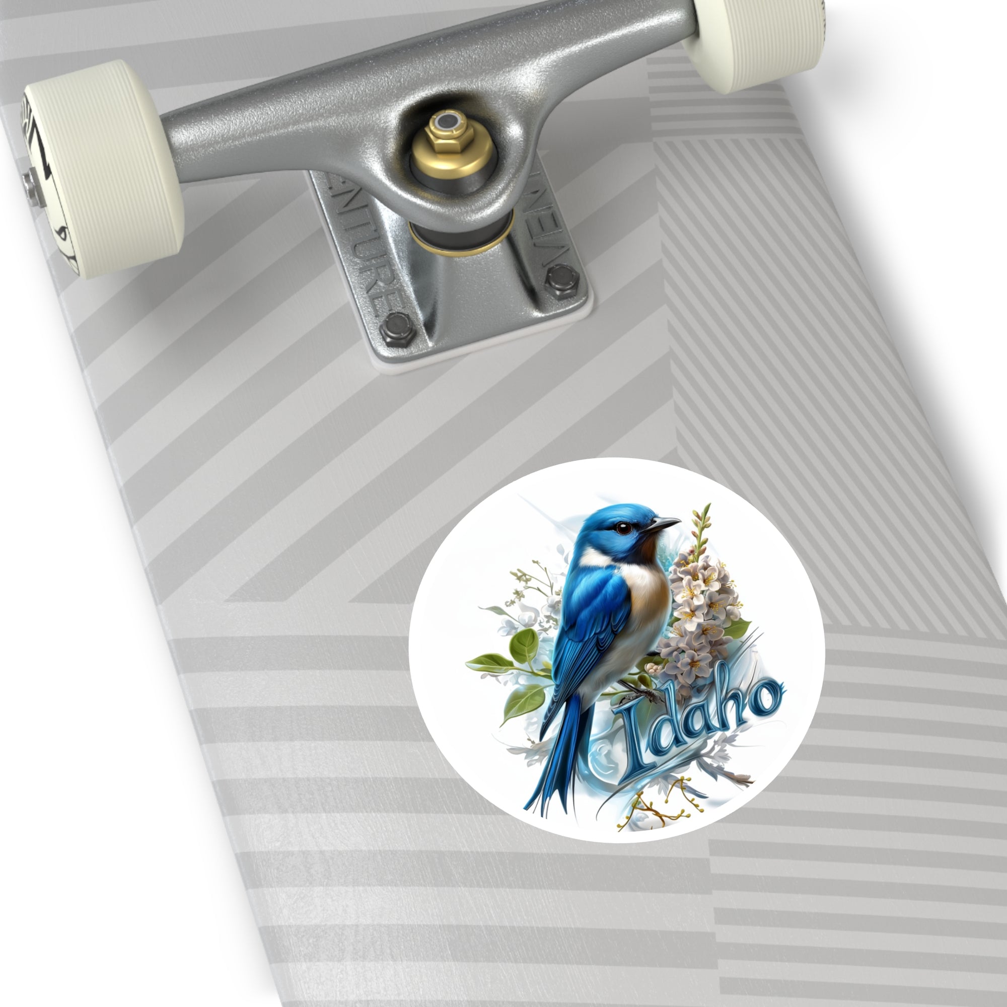 Idaho Bluebird Sticker, State Bird and Flower Art, Syringa Design, Nature Scene