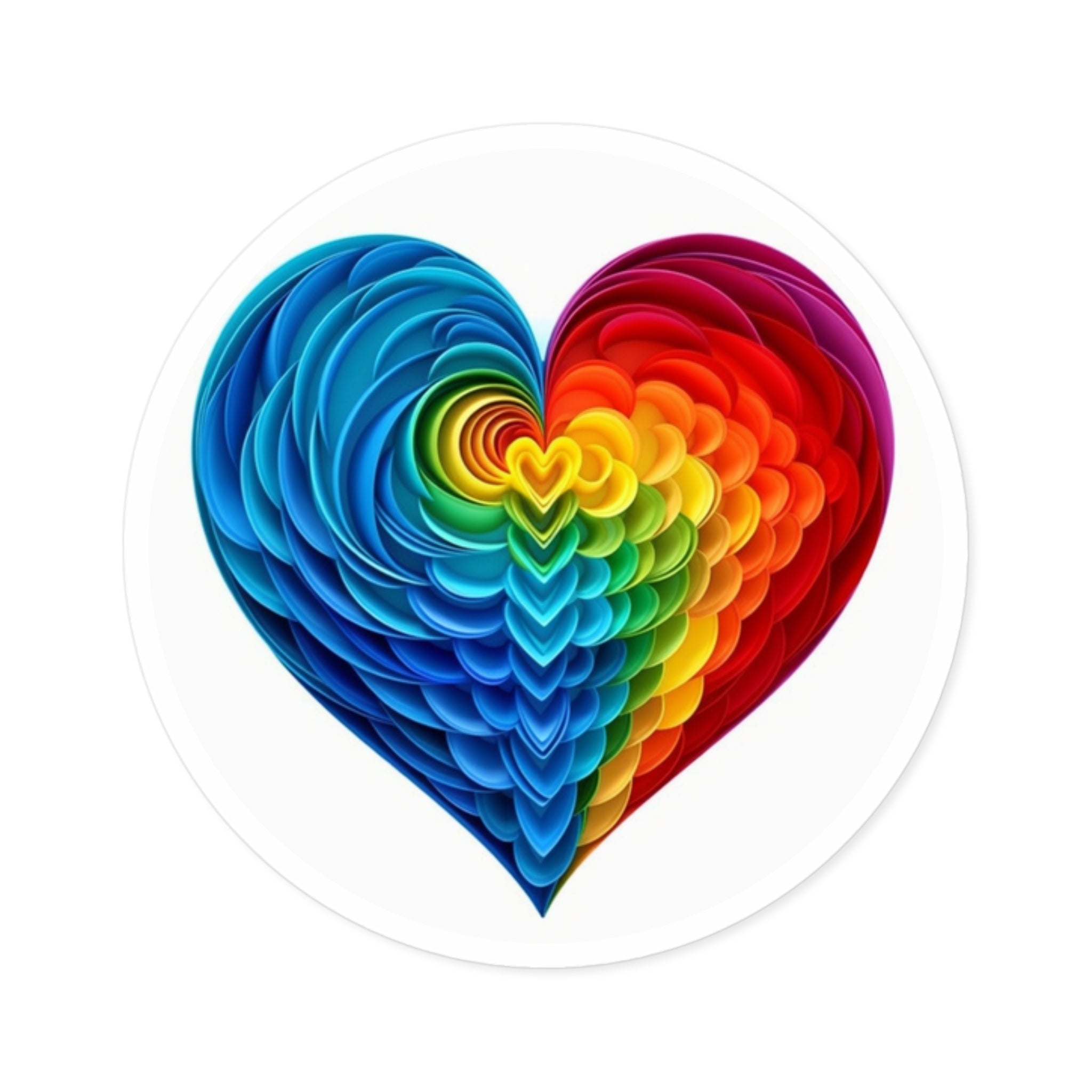 Rainbow Heart Sticker, Colorful Love Art, Pride Design, Vibrant Gift