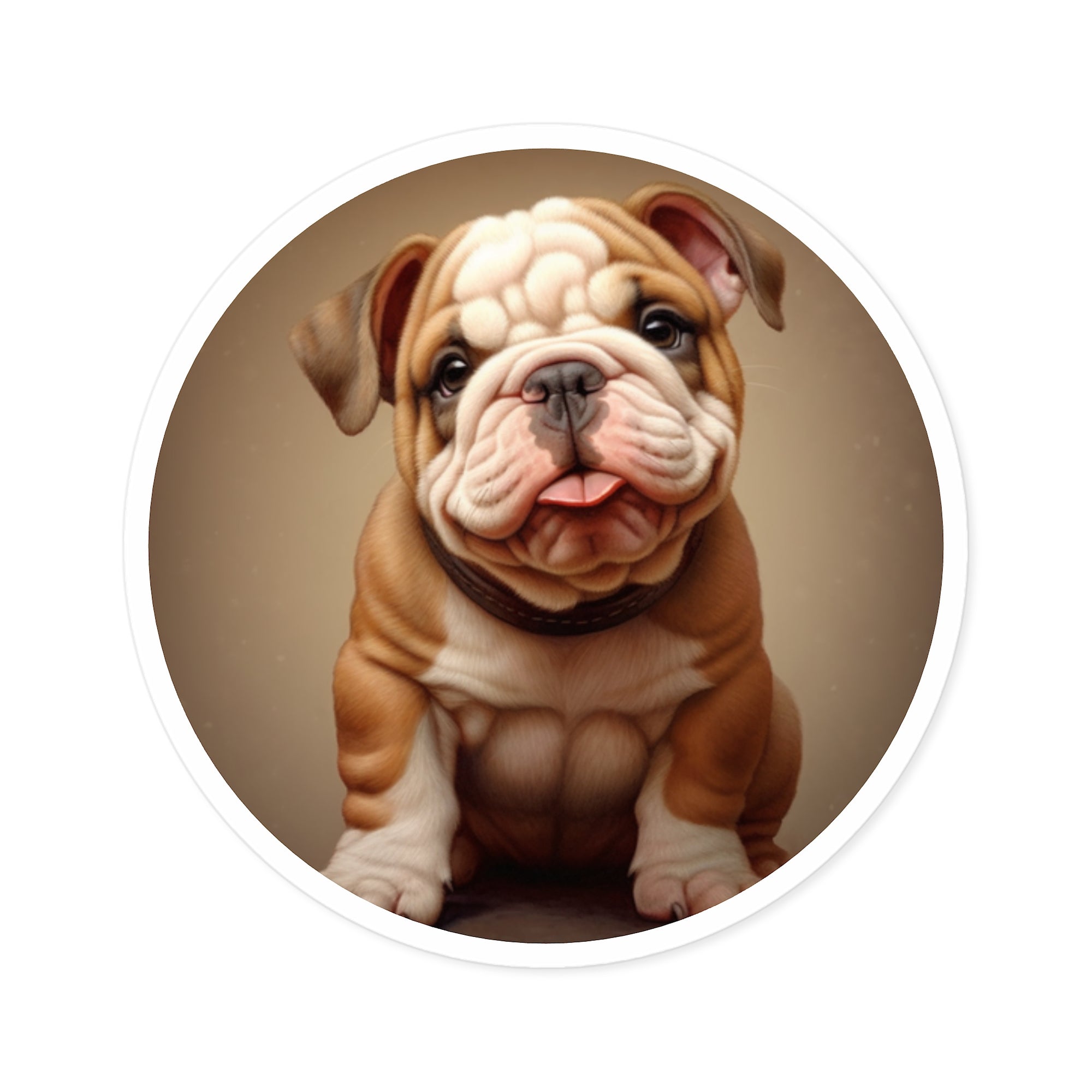 Bulldog Puppy, Photorealistic Sticker, Laptop Decal, Gift for Dog Lovers