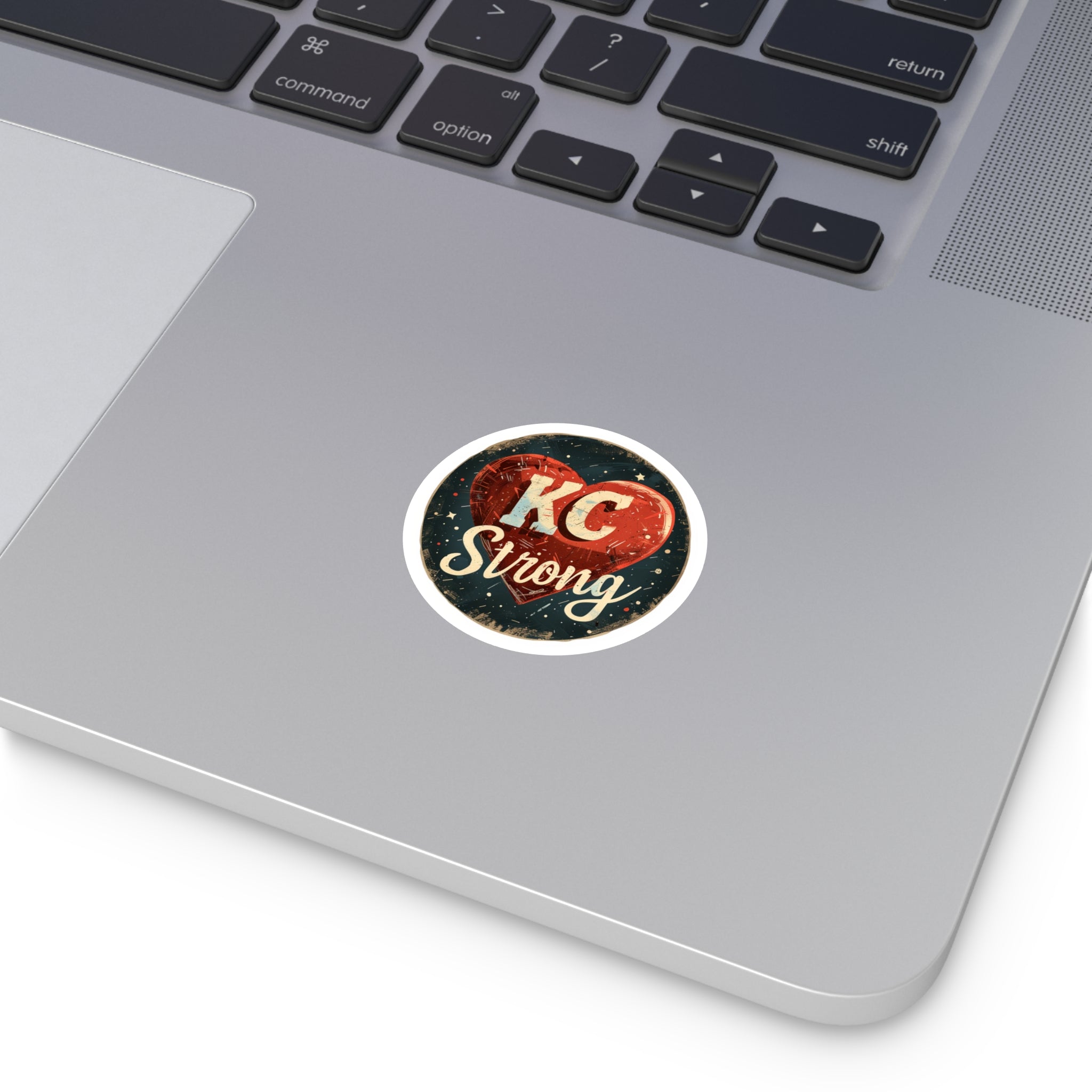 KC Strong Sticker, Retro Heart Design, Vintage Style, Kansas City Pride