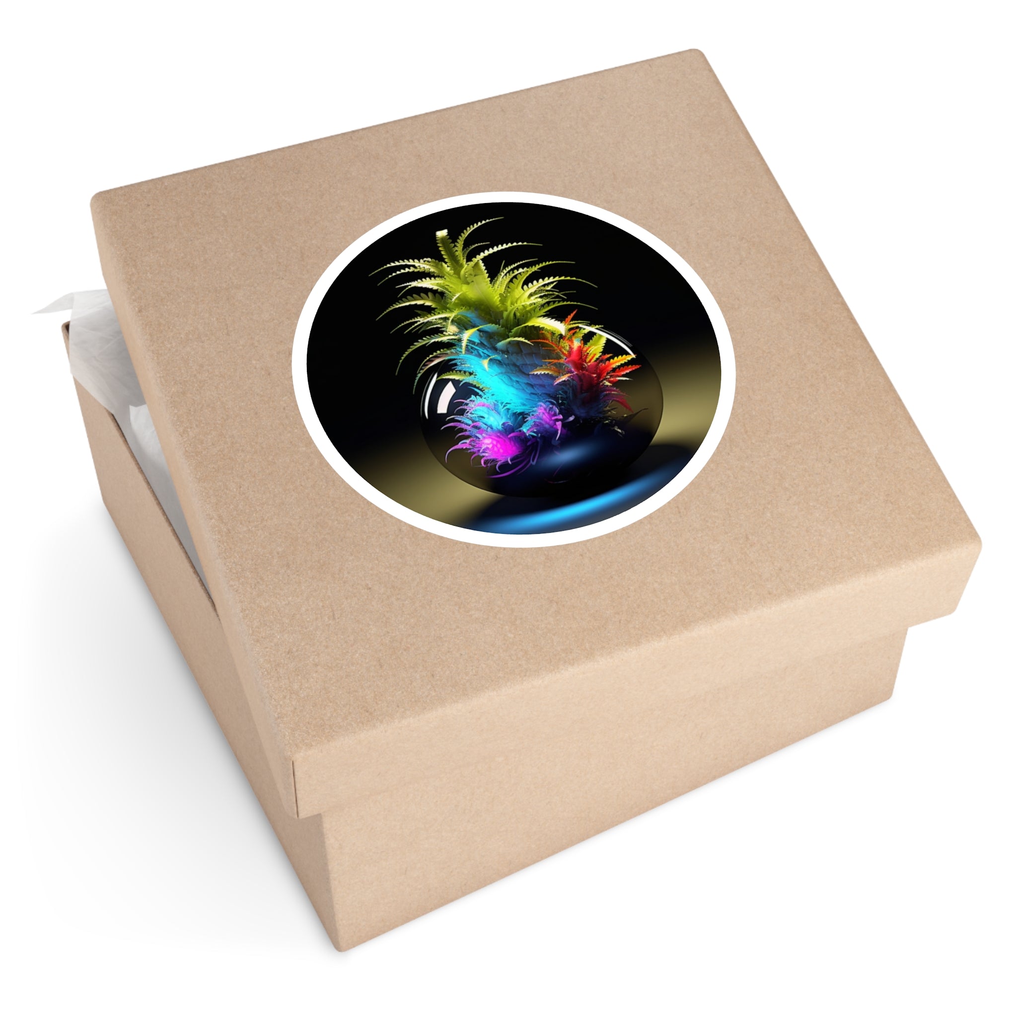 Glass Garden Sphere, Fantasy Plant Sticker, Modern Decor, Art Gift