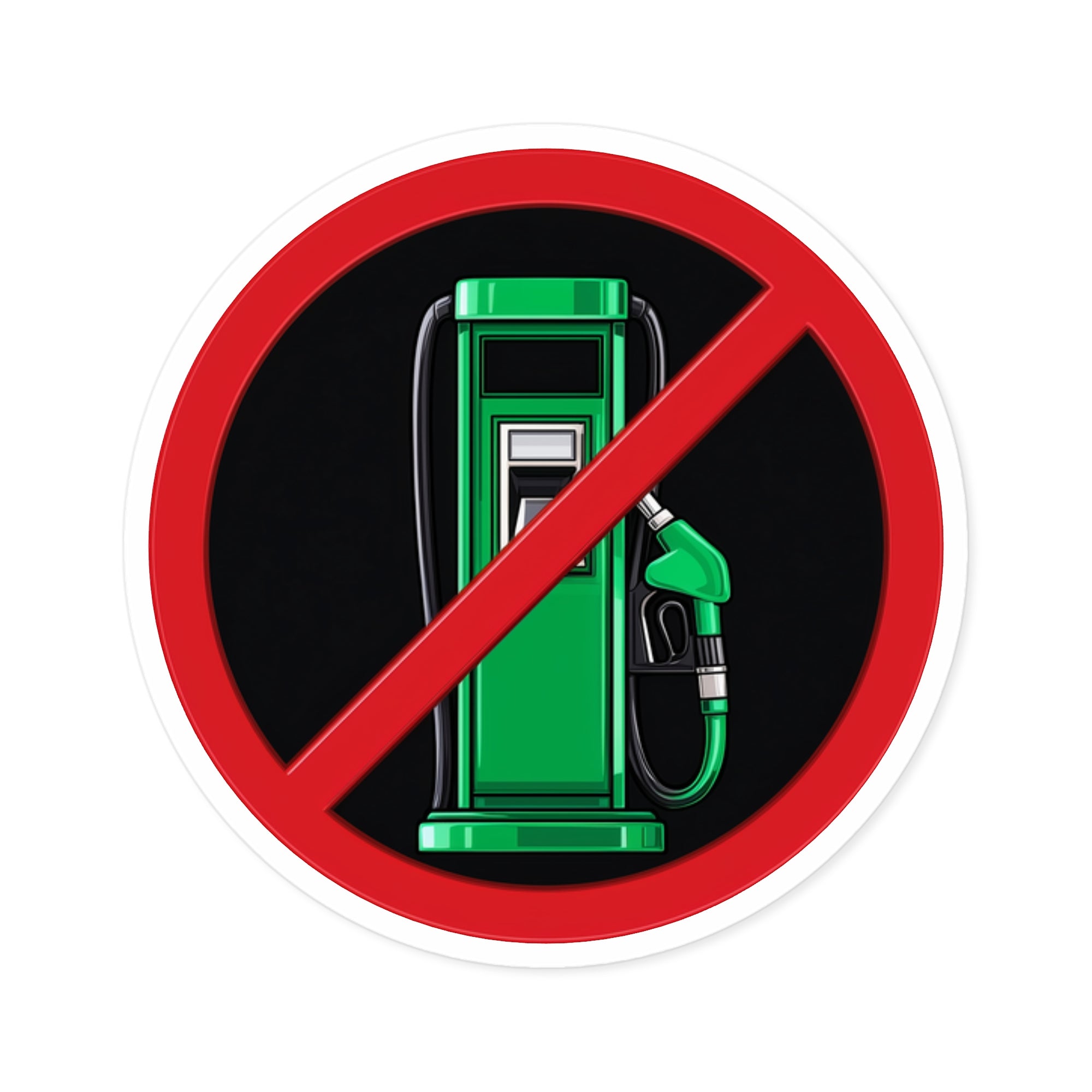 No Gas Pump Sticker, Eco Symbol Art, Electric Vehicle Design, Modern Gift