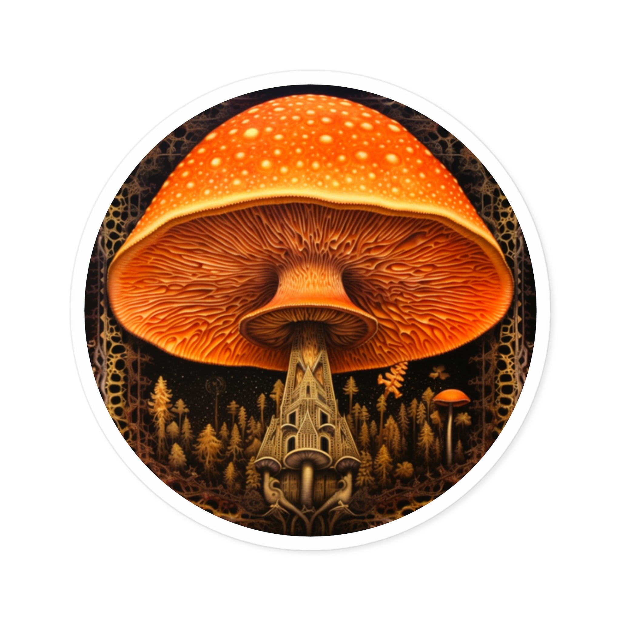Filigree Mushroom, Nature Art Sticker, Notebook Decor, Unique Gift