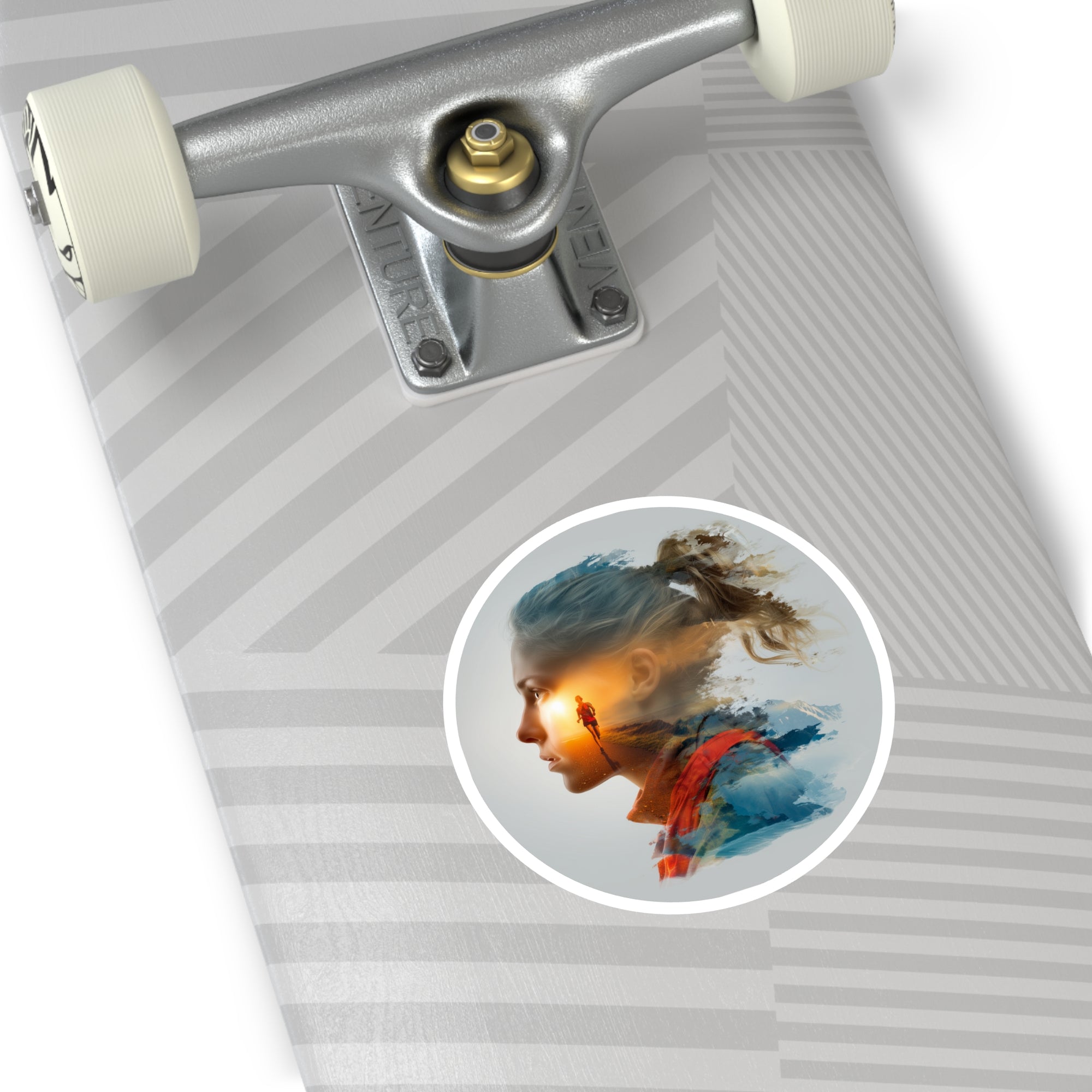 Chasing Light Sticker, Runner Silhouette Art, Sunrise Inspiration Design, Motivational Theme