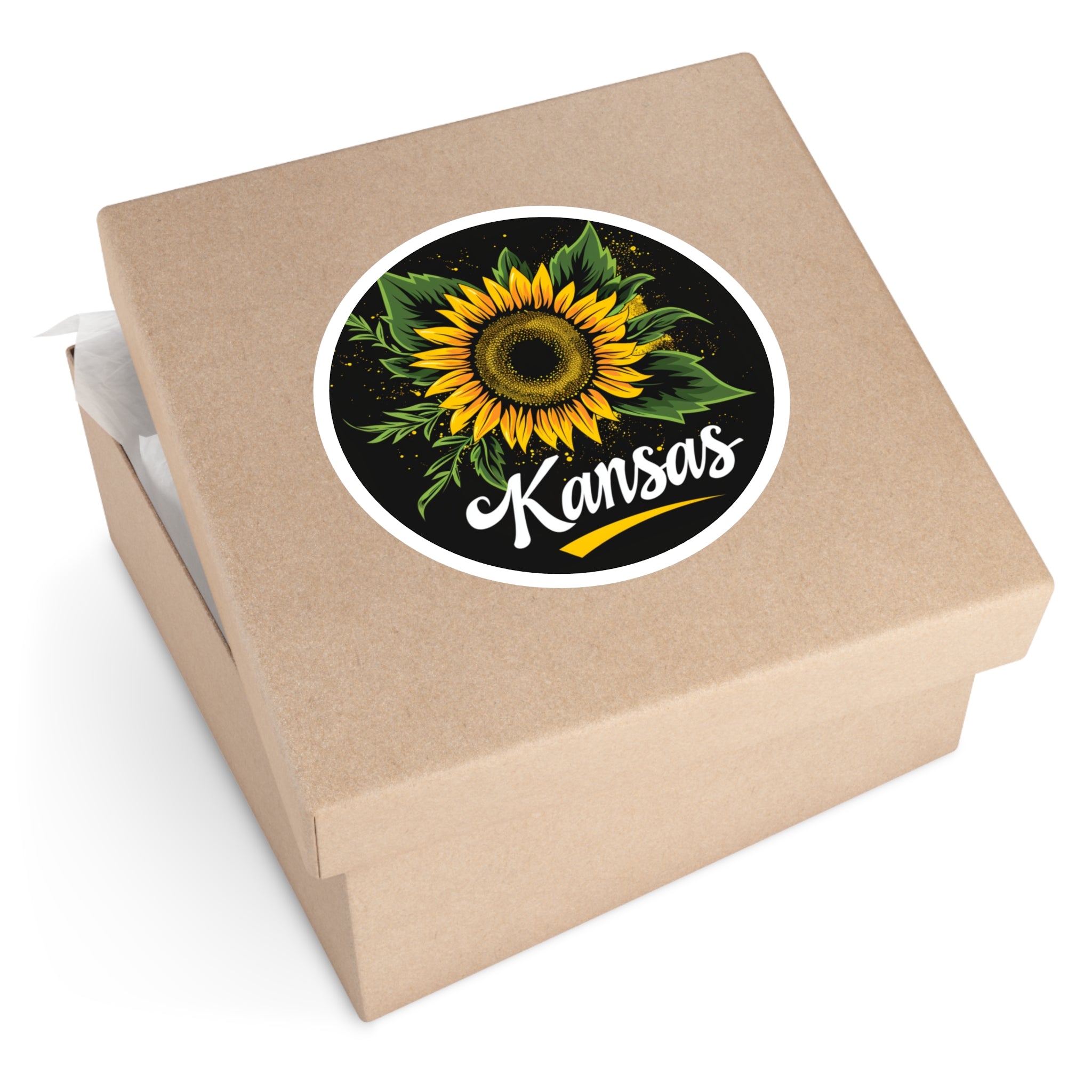 Kansas Sunflower, Bold Graphic Sticker, Laptop or Journal, State Flower Art