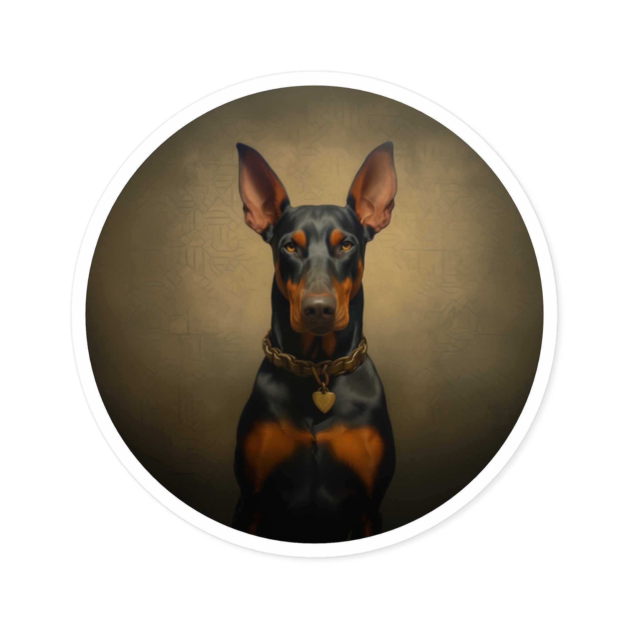 Doberman Dog Sticker, Strong Pet Portrait, Confident Guard Dog Art