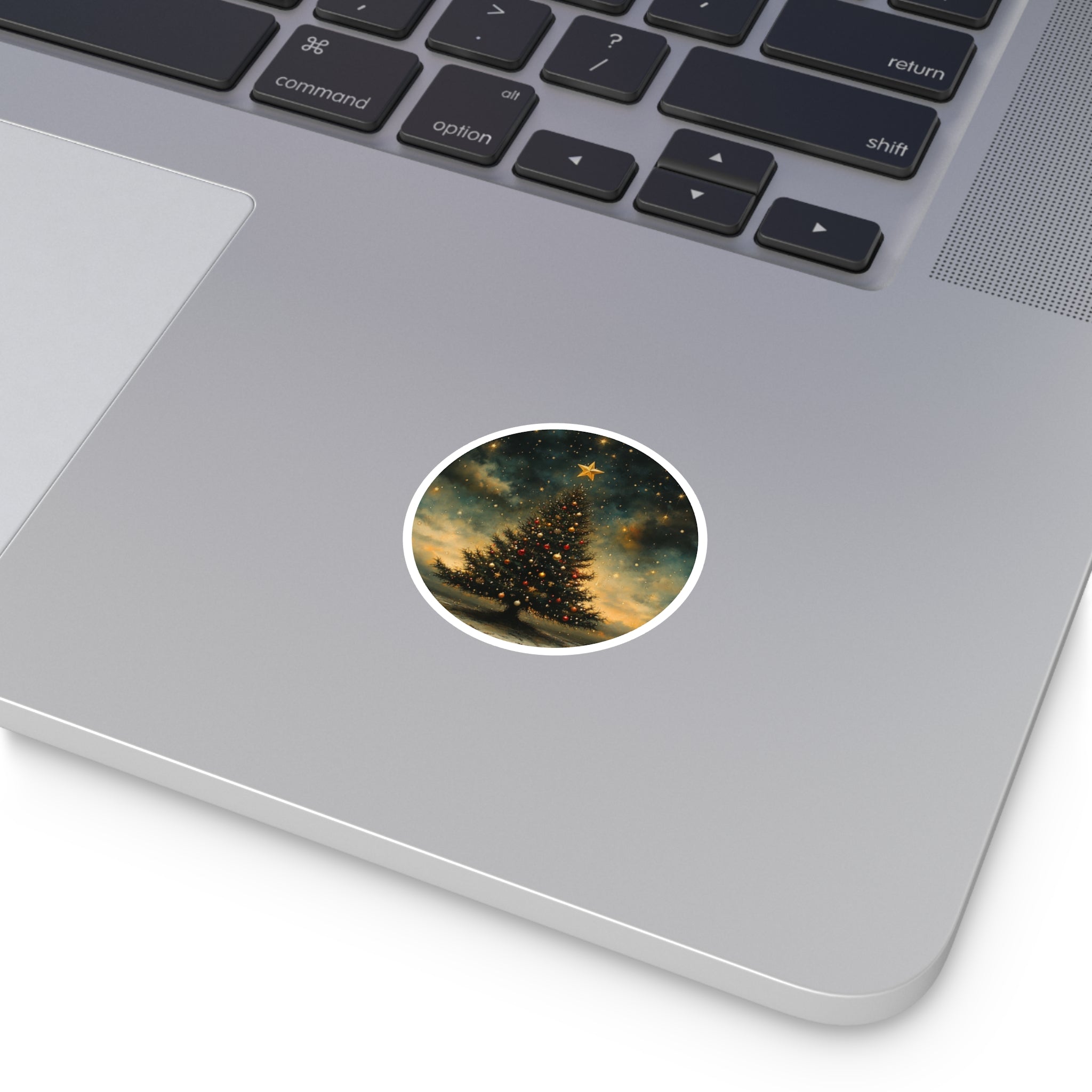 Christmas Tree, Holiday Art Sticker, Seasonal Decor, Festive Gift