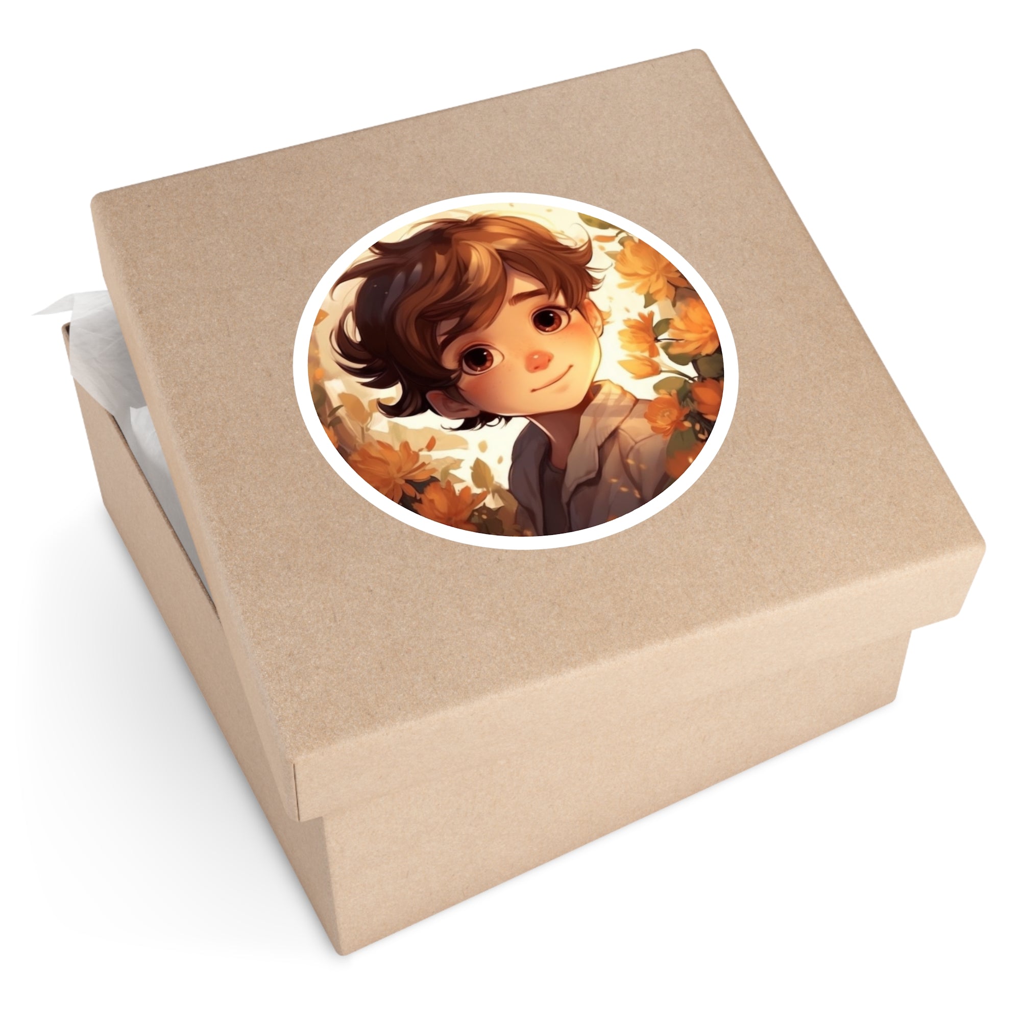 Cute Boy Sticker, Precious Moments Art, Wholesome Character, Warm Design