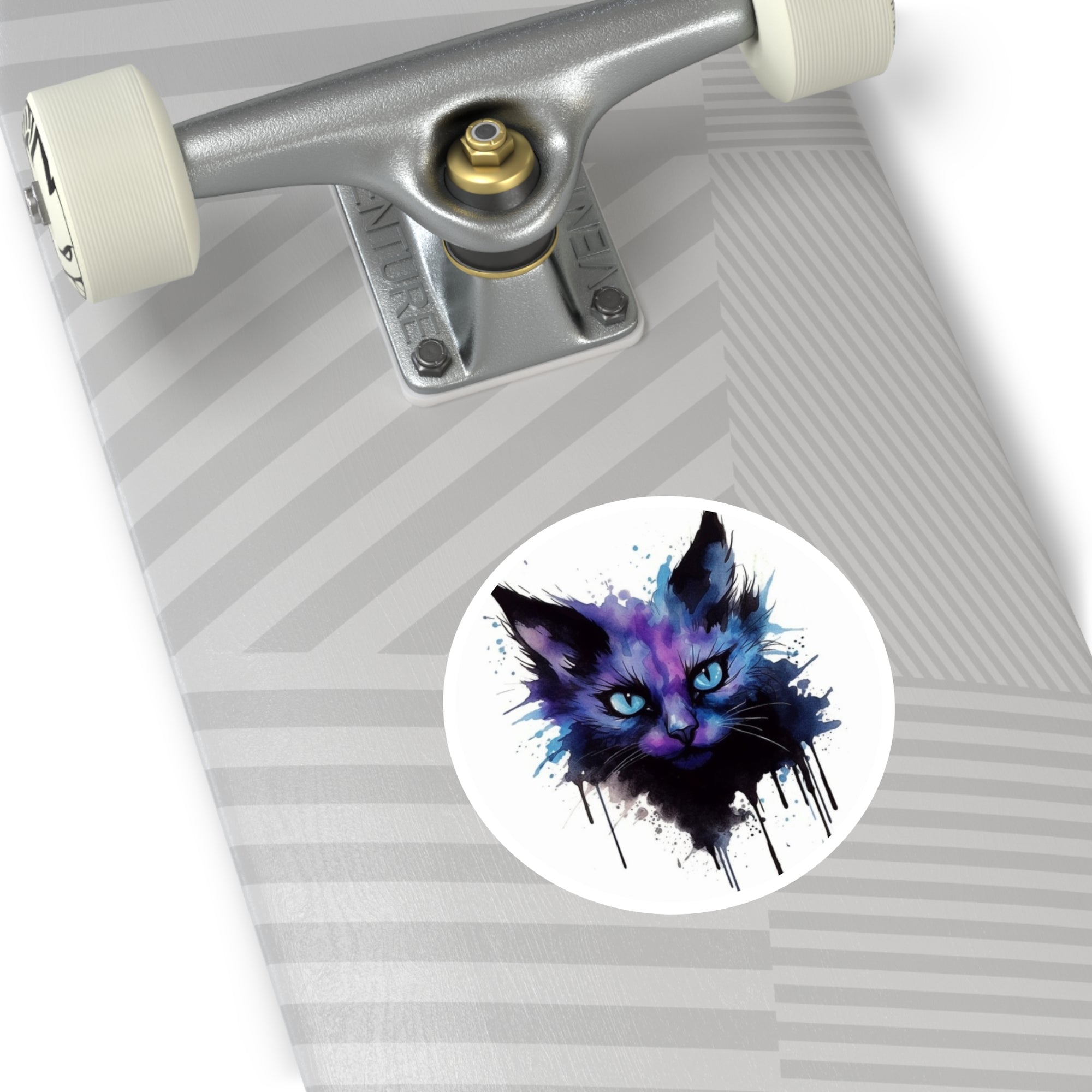 Inkblot Cat Sticker, Tattoo Design, Abstract Art, Bold Expression