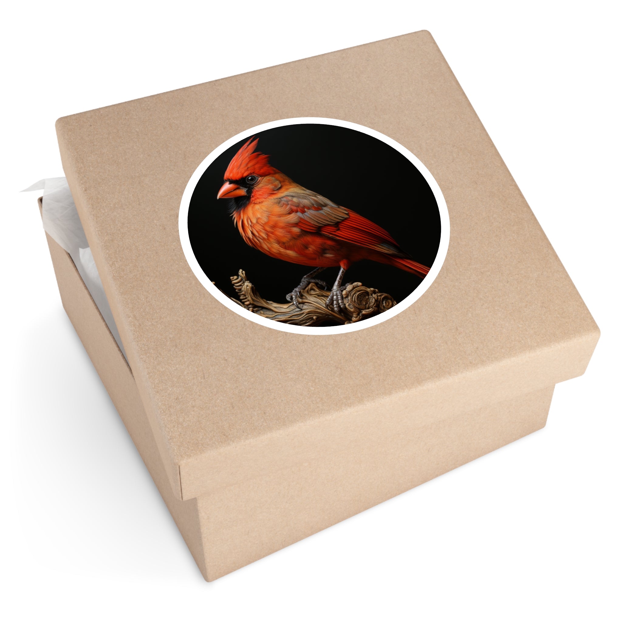 Northern Cardinal Sticker, Red Bird Art, Realistic Nature Design, Holiday Gift Idea