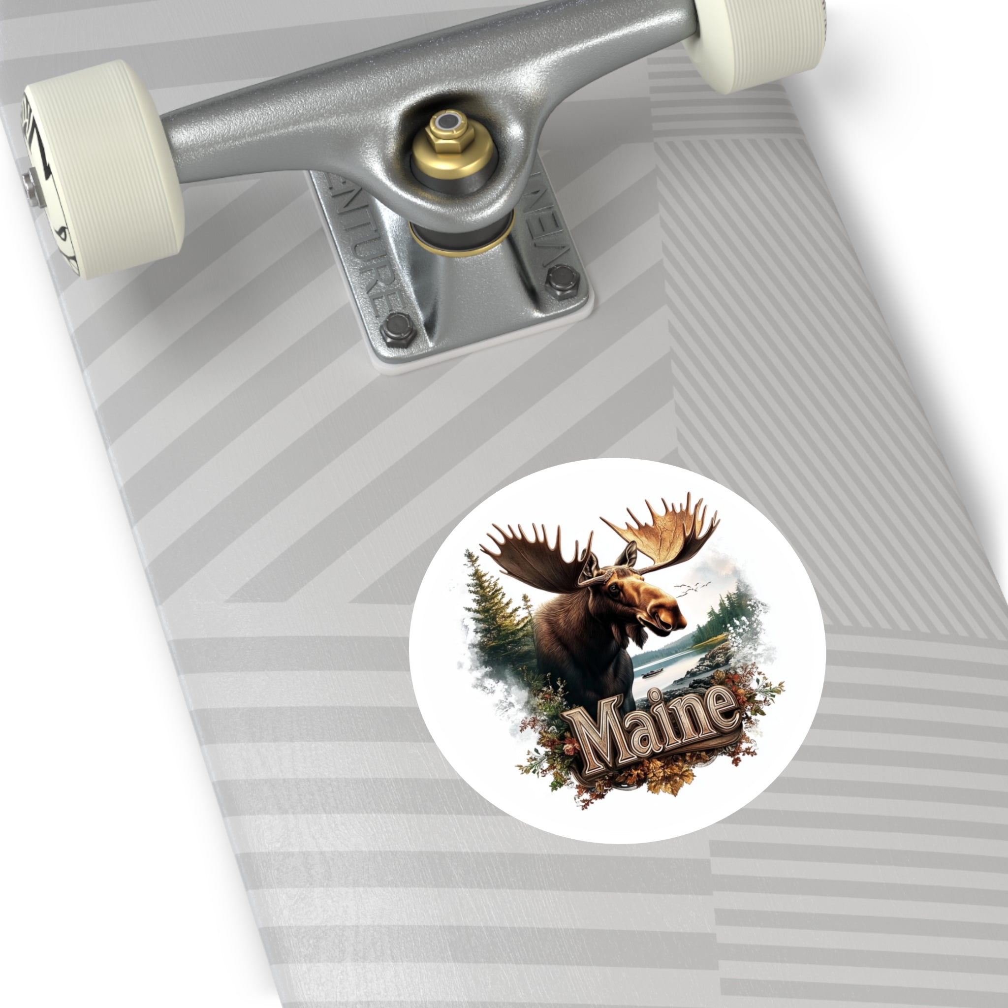 Maine Moose Head Sticker, Nature Art, Rustic State Design, Wildlife Theme