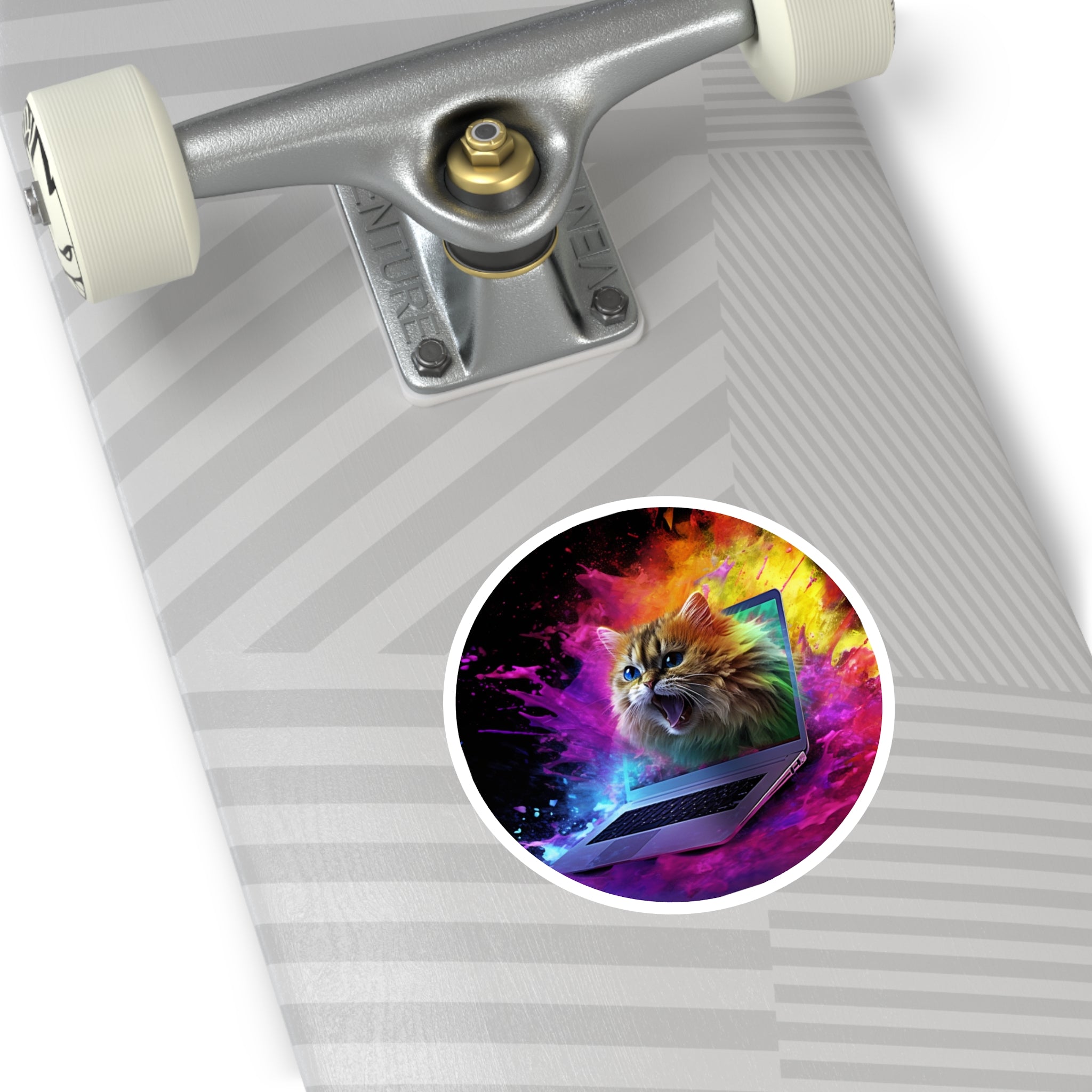 Color Splash Cat, Fun Art Sticker, Laptop Decor, Creative Gift