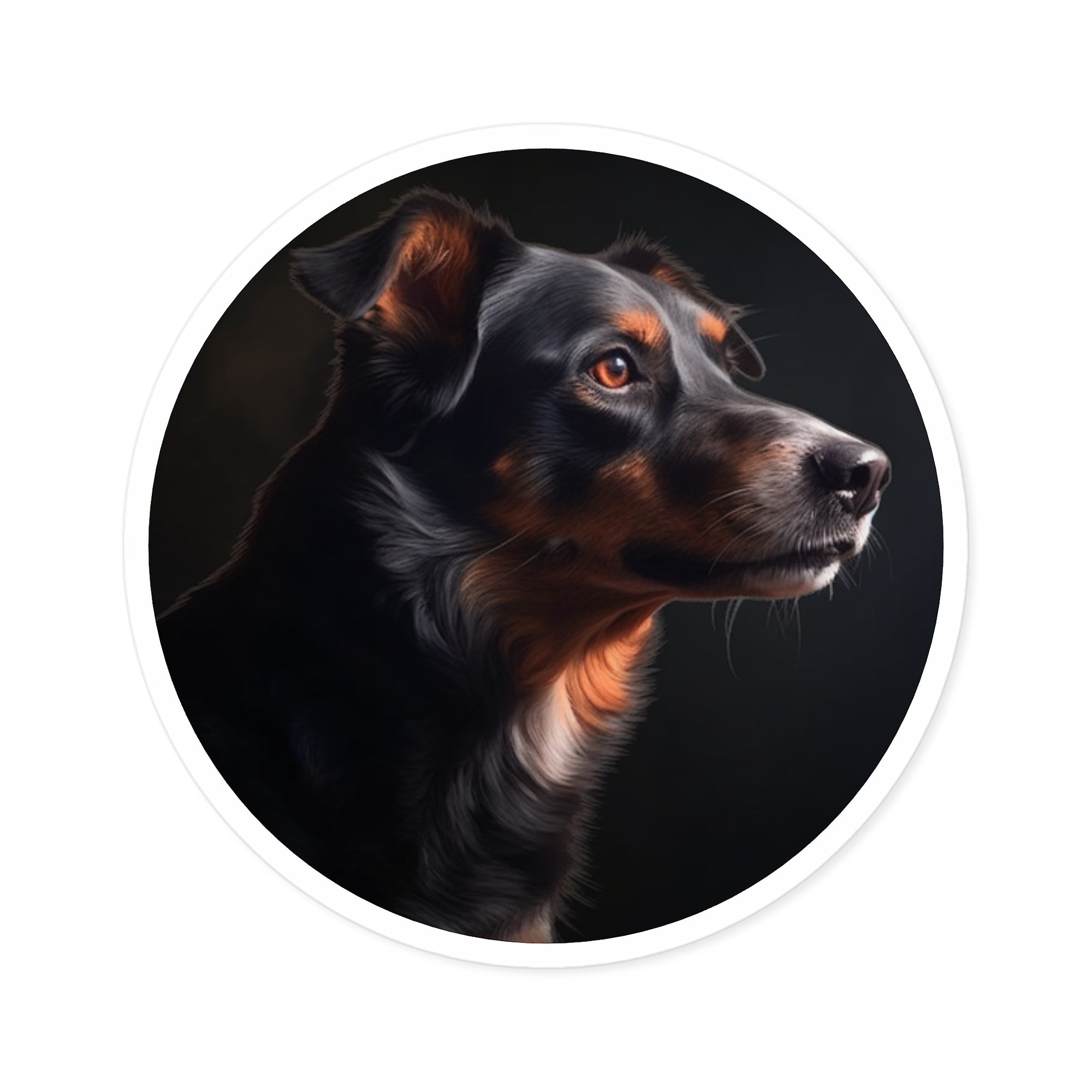 Black and Tan Dog Sticker, Realistic Portrait, Pet Art, Animal Lover Gift