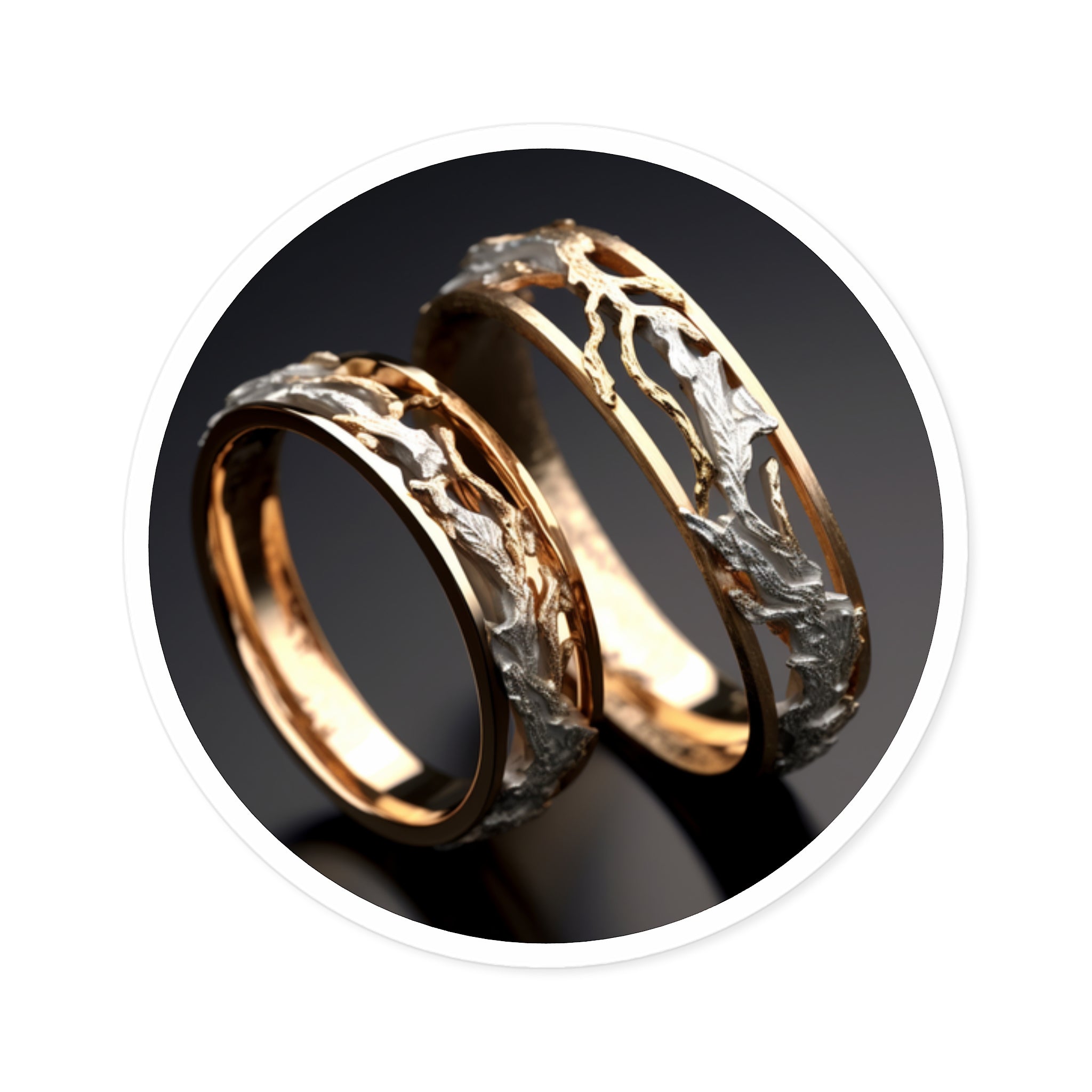 Wedding Rings Sticker, Elegant Art Style, Anniversary Keepsake