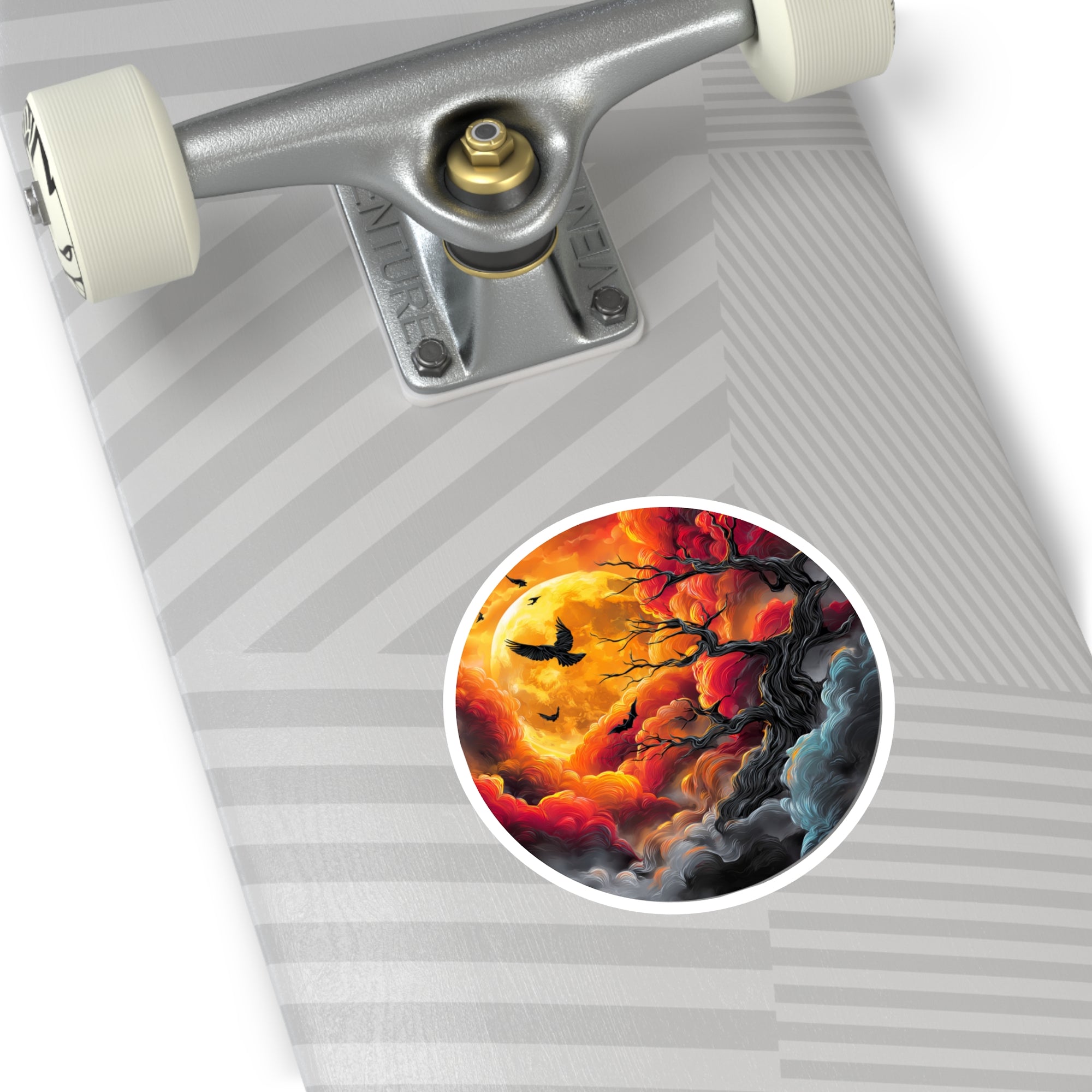 Halloween Moon, Fall Art Sticker, Spooky Decor, Night Gift