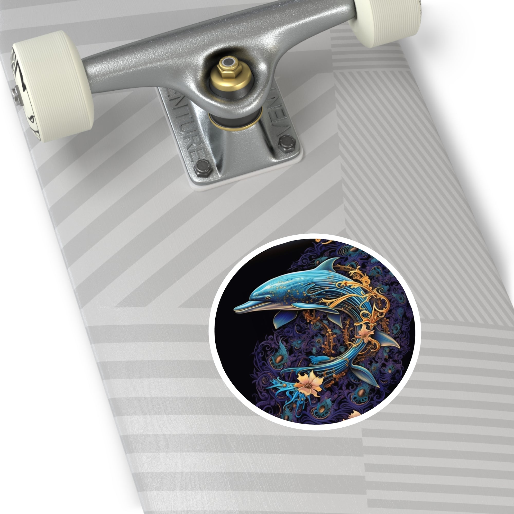 Dolphin in Ocean, Mystical Sea Animal Sticker, Marine Life Art, Beach Gift