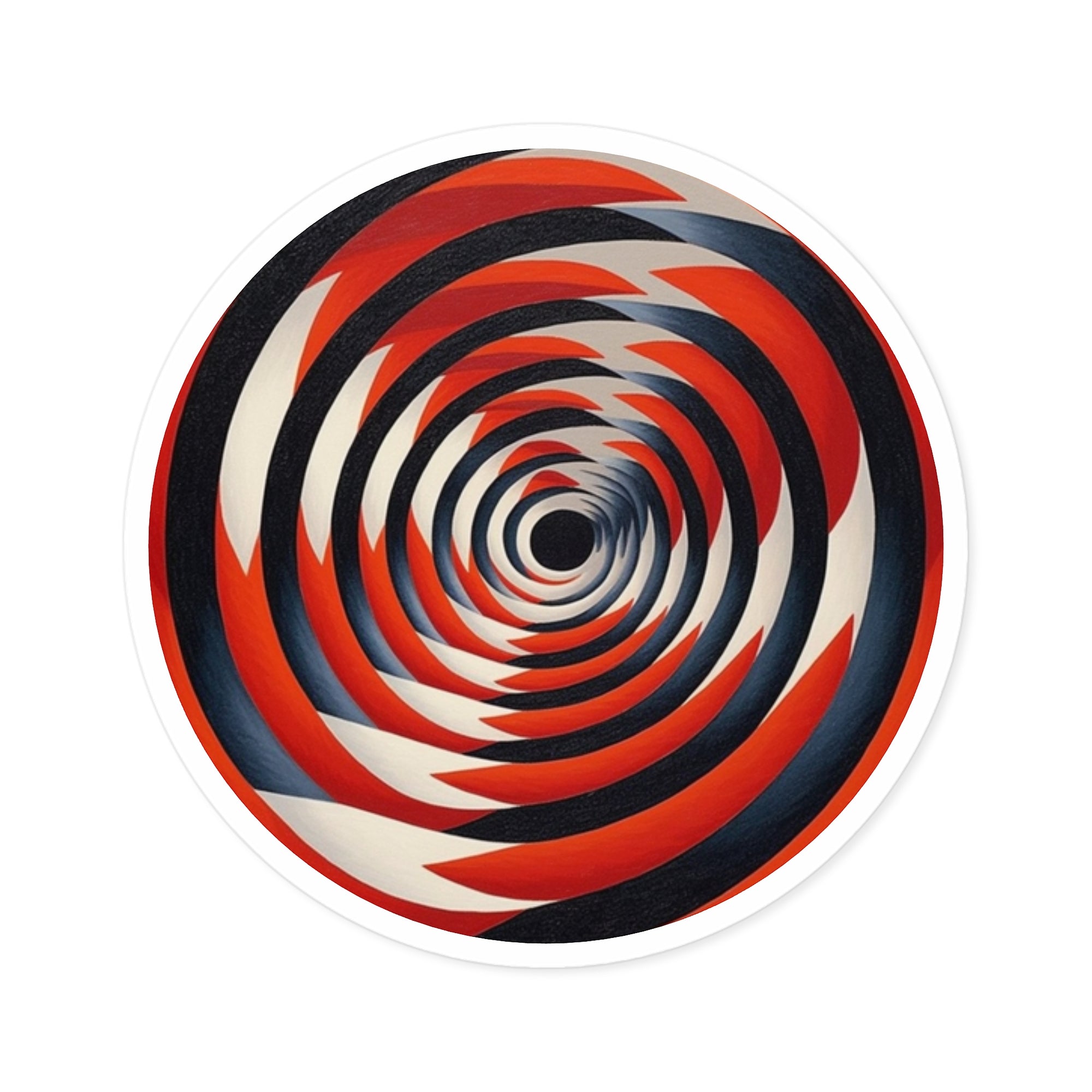 Red Spiral Optical Illusion Sticker, Trippy Art Design, Hypnotic Pattern