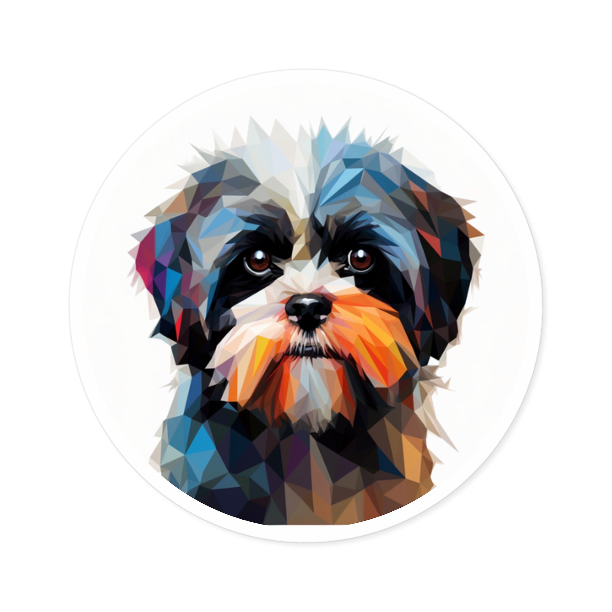 Geometric Shih Tzu Sticker, Modern Dog Art, Polygon Design, Pet Lover Gift
