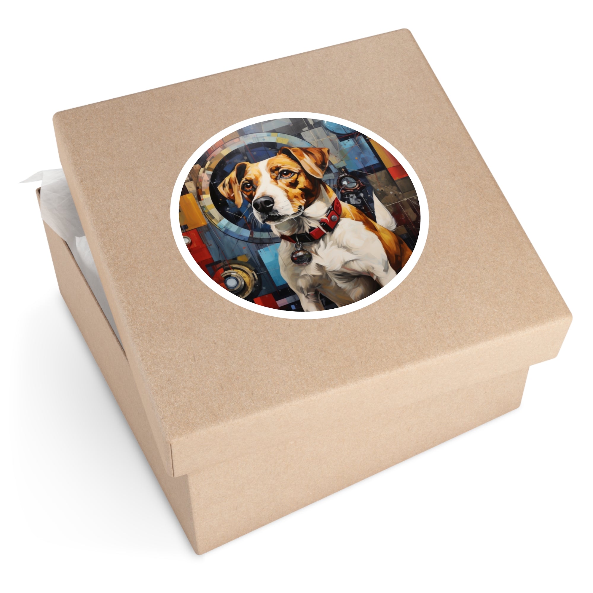 Jack Russell Postmodern Sticker, Abstract Dog Art, Bold Design, Modern Gift