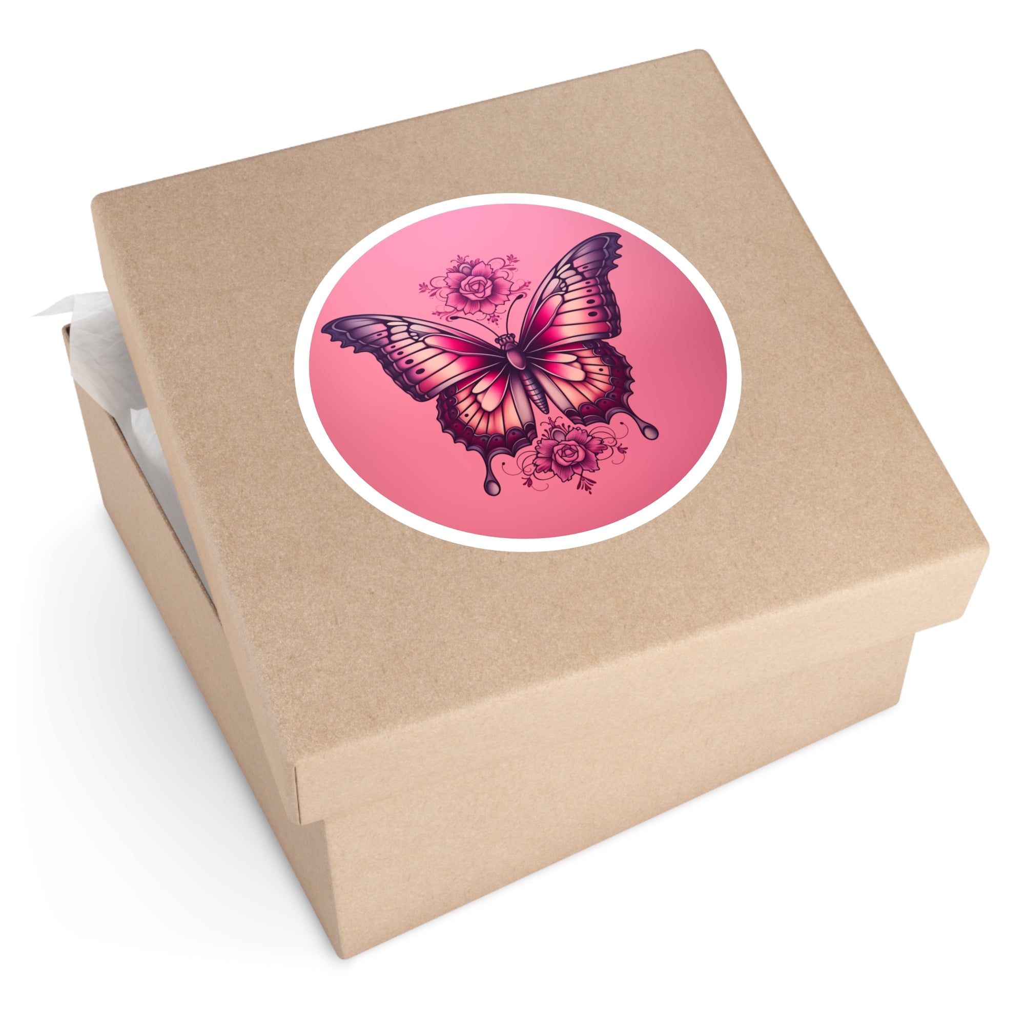 Butterfly & Rose, Elegant Art Sticker, Notebook Decor, Pretty Gift